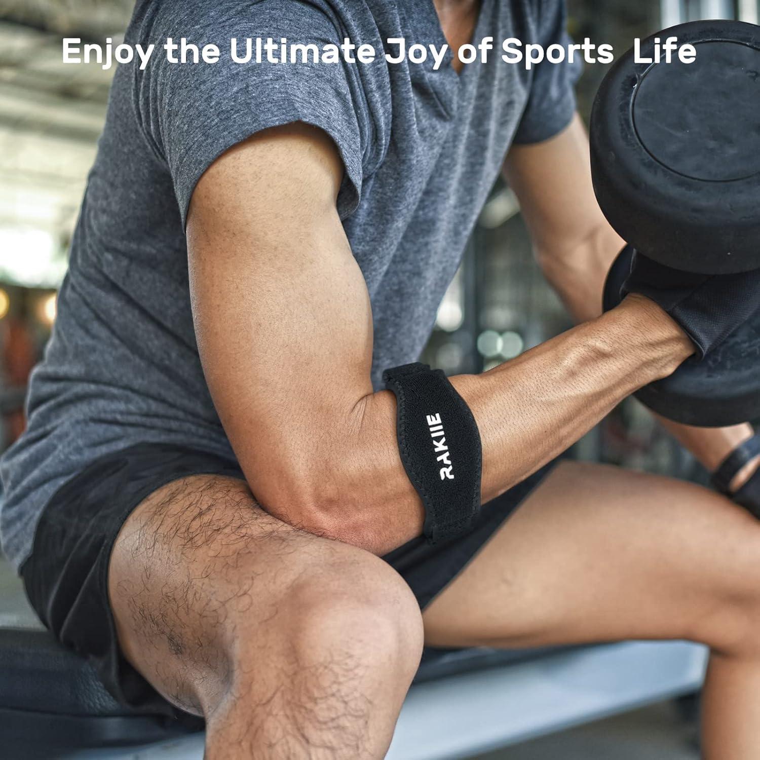 Faja para Codo de Tenis Rakiie - 2 Paquetes, Ajustable, Azul