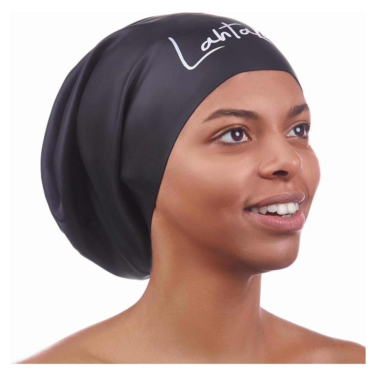 Gorro de Natación Lahtak Extra Grande Silicona Negro - Antifugas
