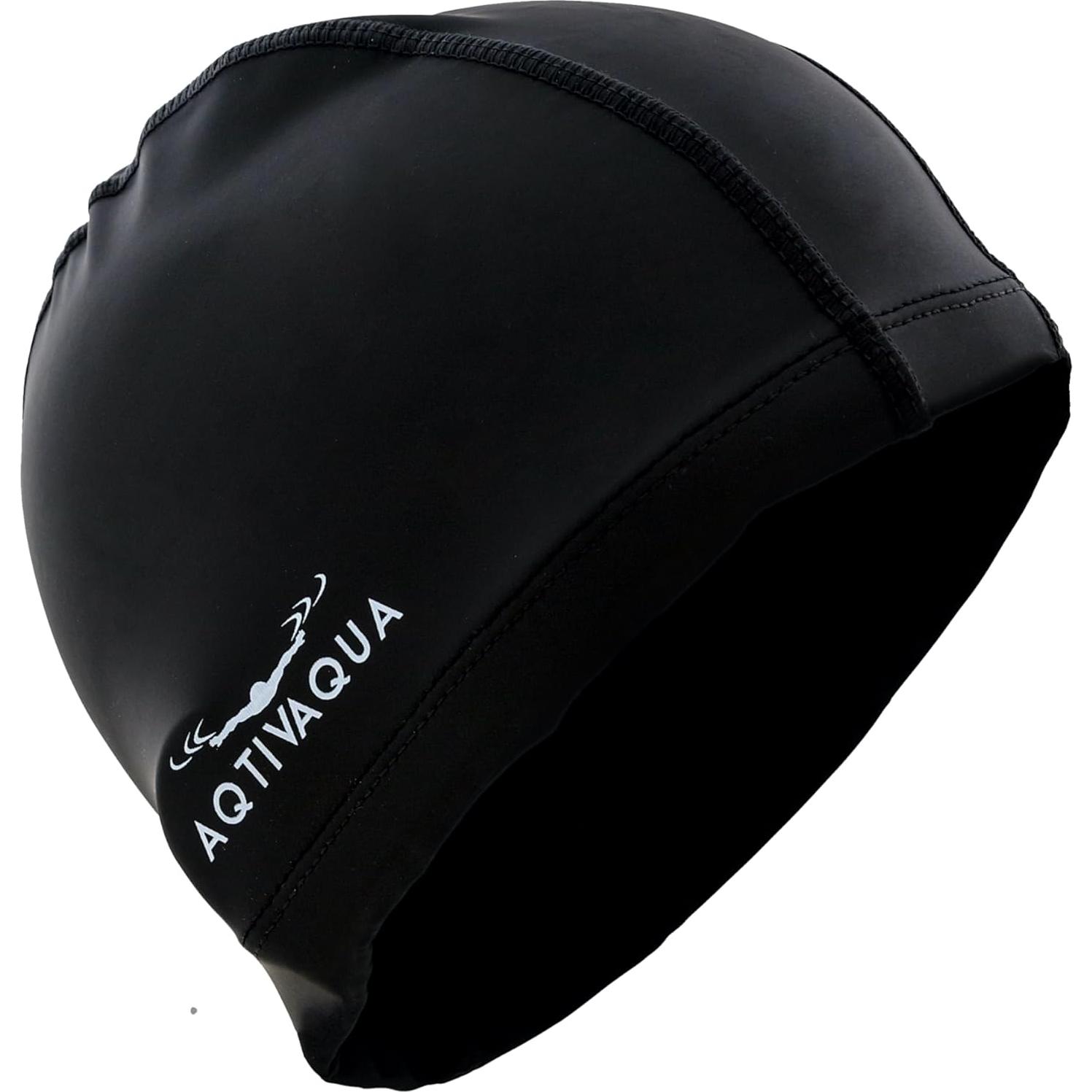 Gorro de natación AqtivAqua spandex unisex negro