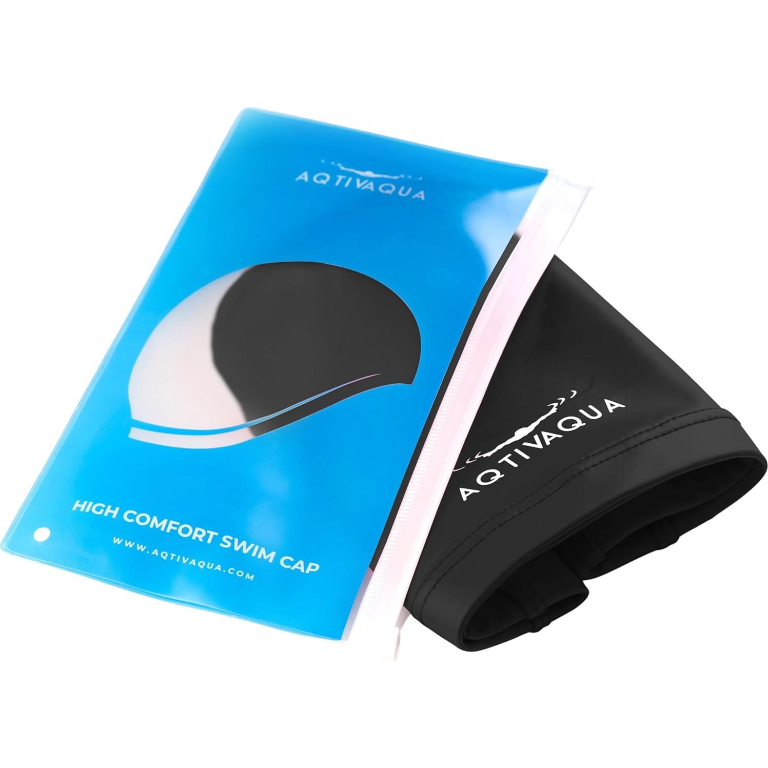 Gorro de natación AqtivAqua spandex unisex negro
