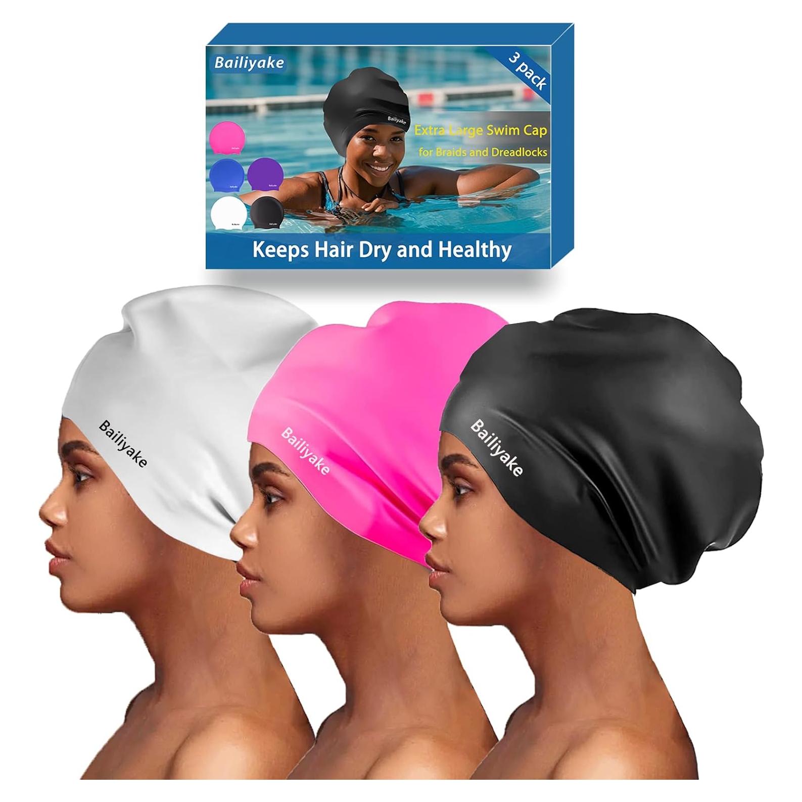 Paquete de 3 Gorras de Baño Silicona Bailiyake Extra Grande
