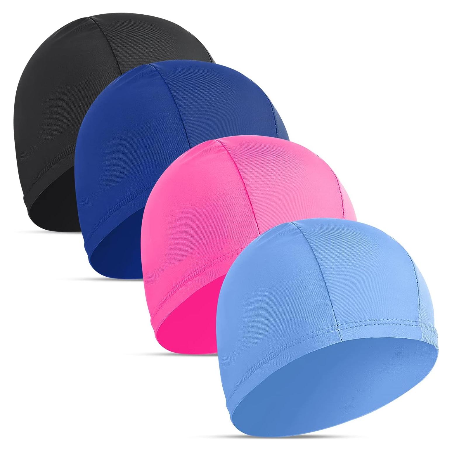 4 Gorras de Natación Elásticas Wholelovein - Unisex, Nylon