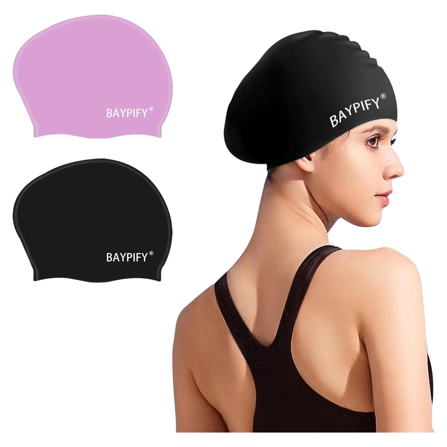 Gorras de Natación para Mujeres Baypify - 2 Piezas Silicona
