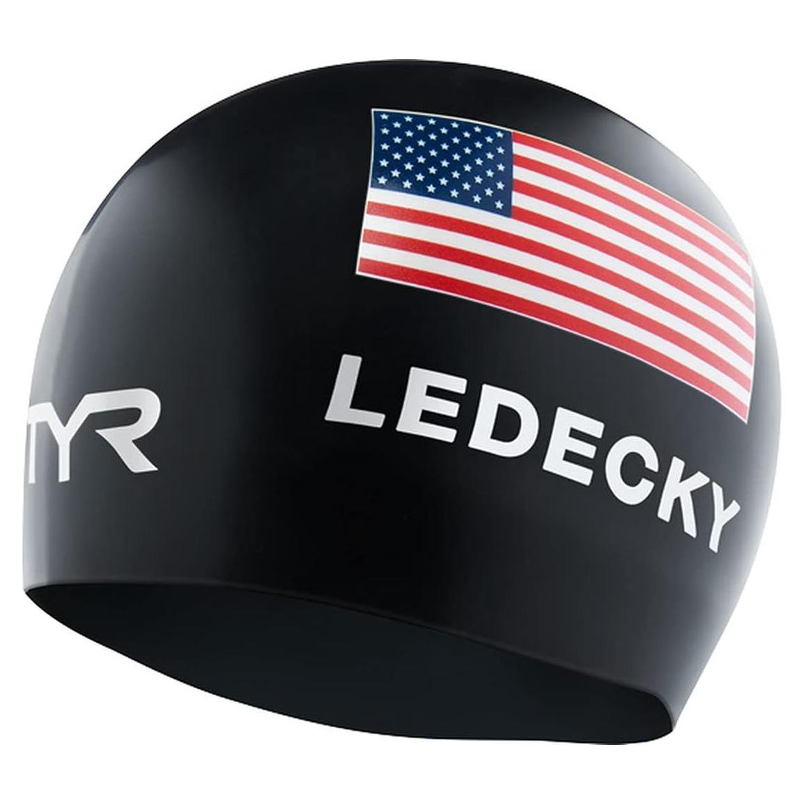 Gorro de Natación TYR Silicona Ledecky Unisex Negro