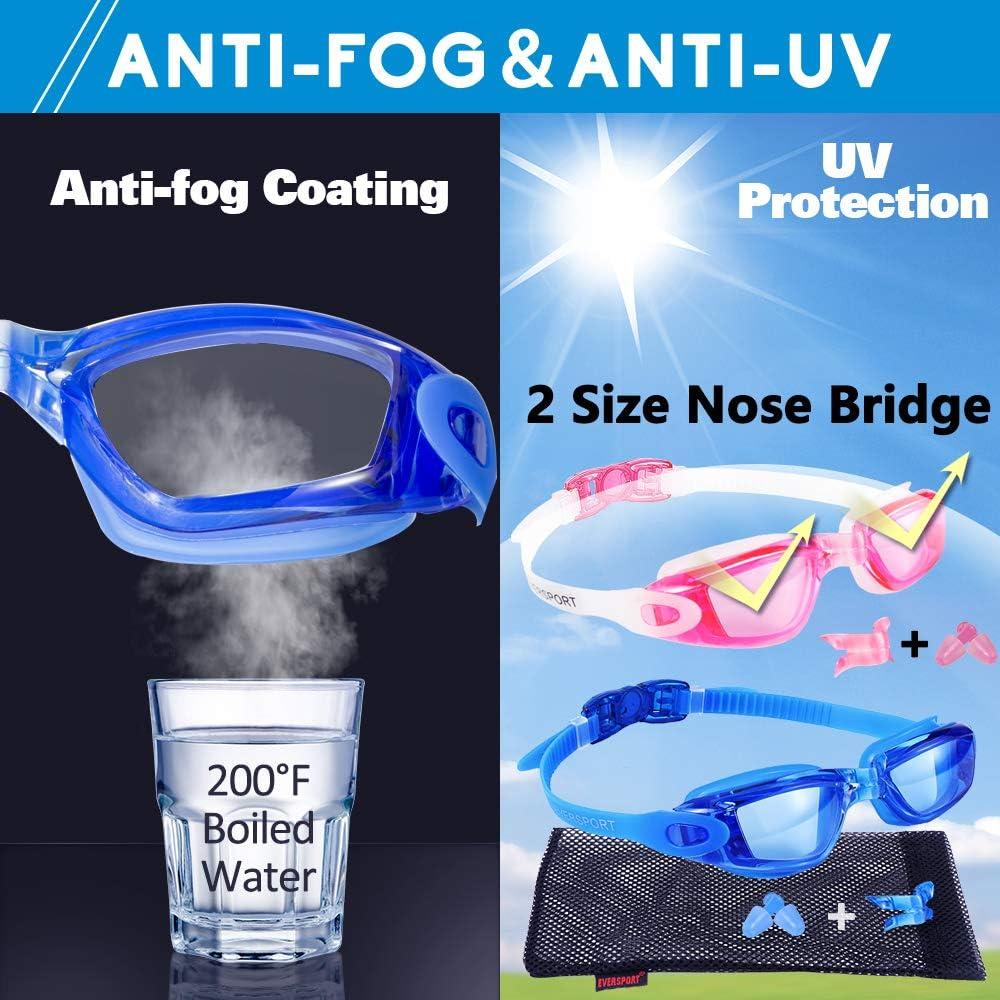 Paquete de 2 Gafas de Natación EverSport Antivaho UV Unisex