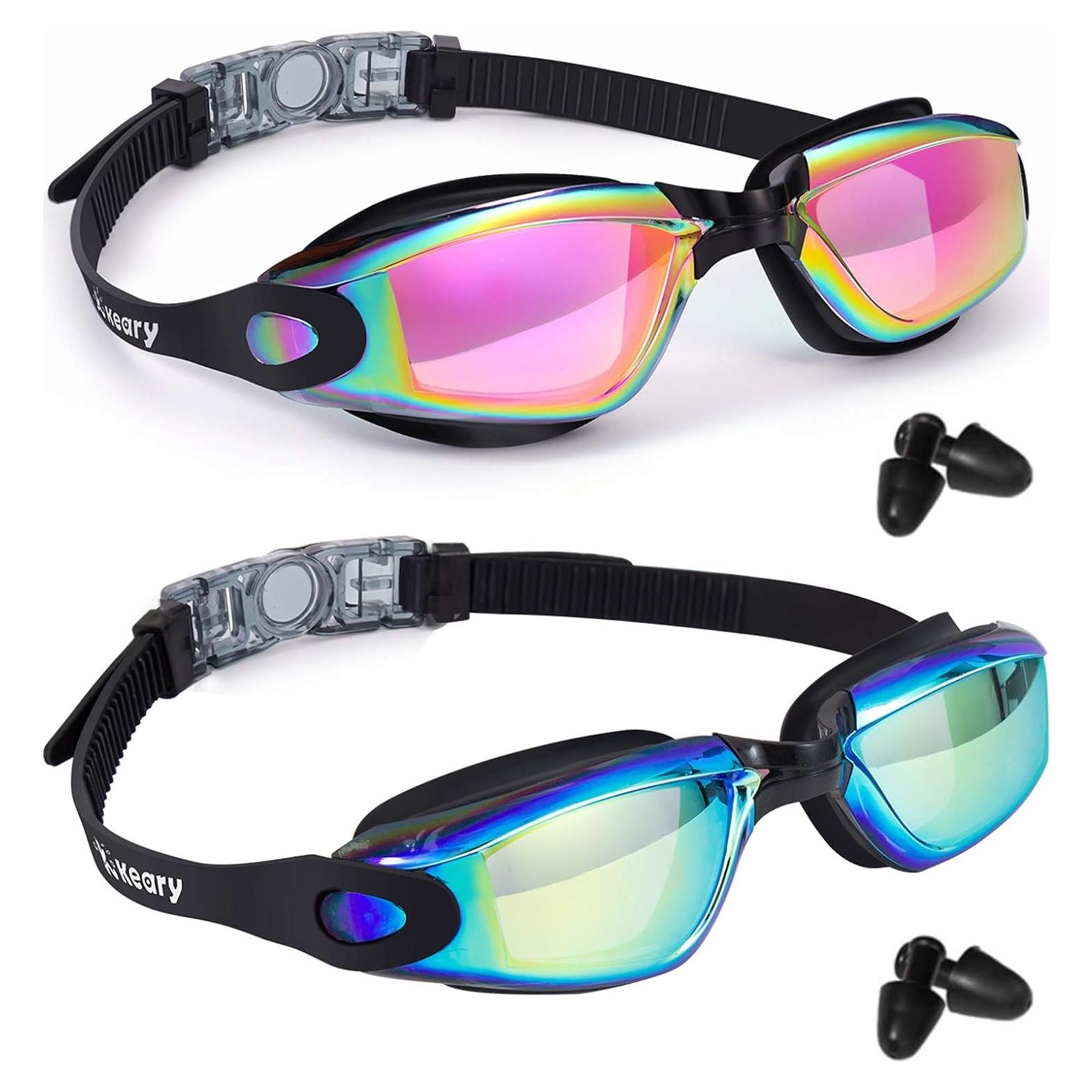 Gafas de natación anti-vaho Keary 2 Pack Aqua/Rosa