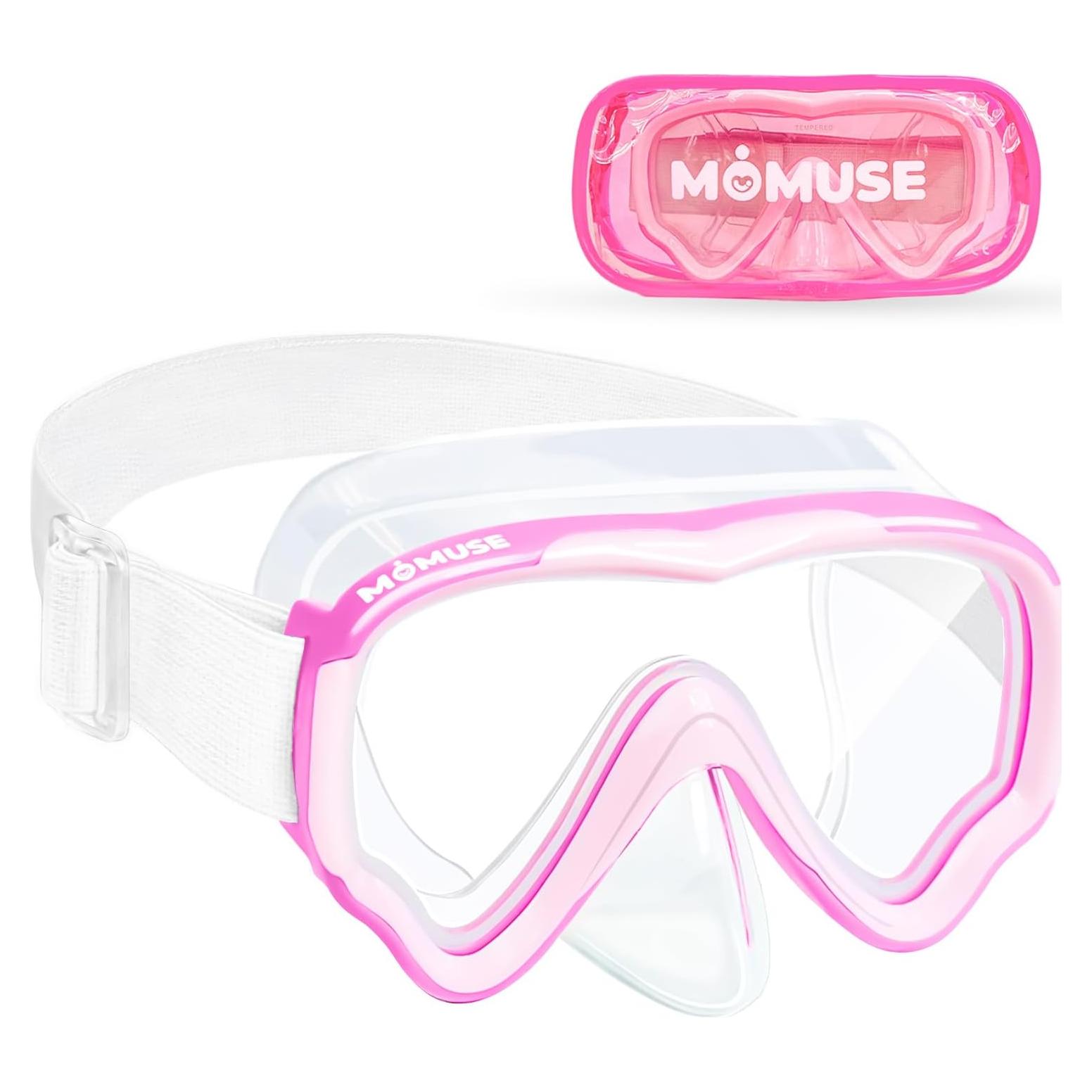 Gafas de natación MOMUSE para niños 3-14 años, rosa, a prueba de fugas