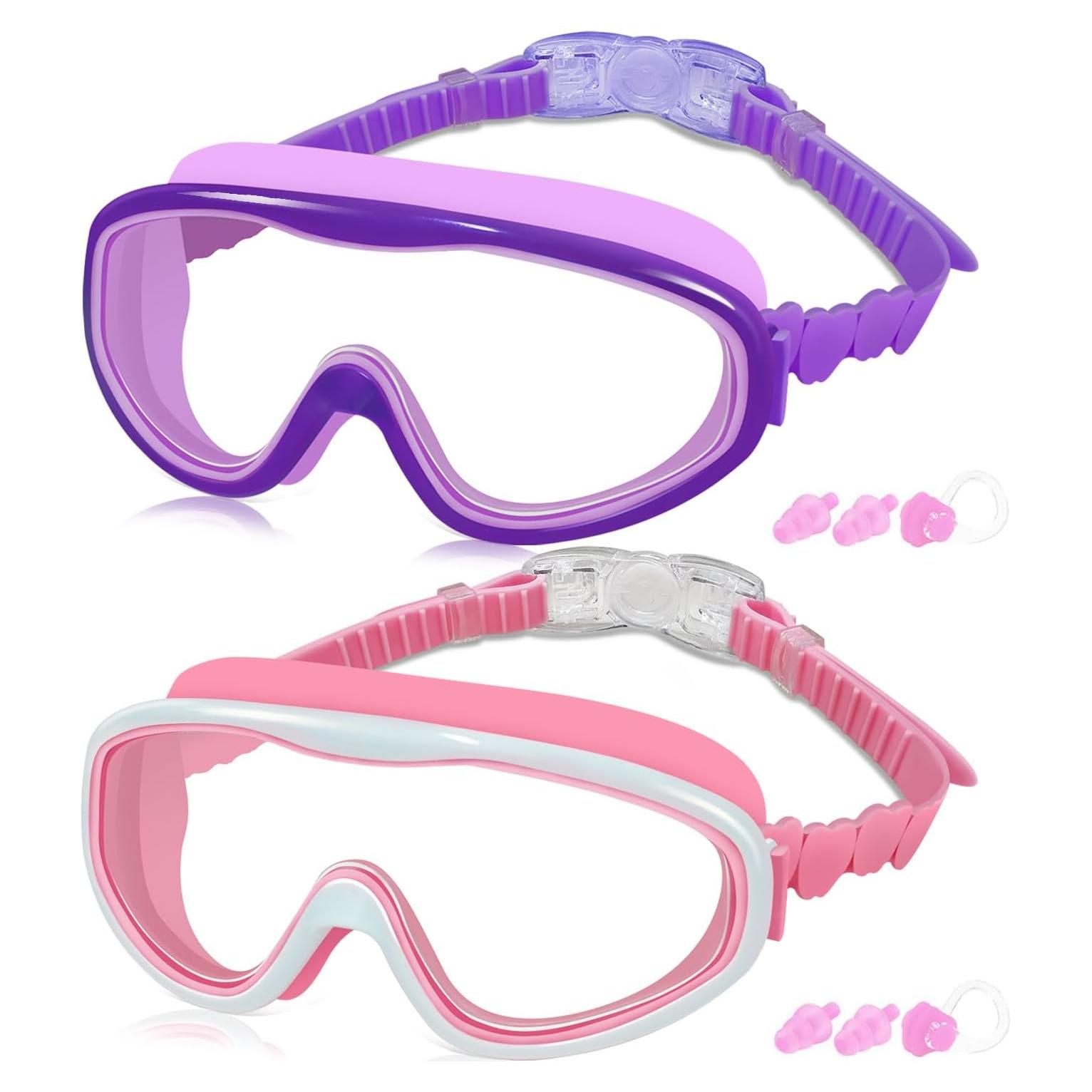 Gafas de natación COOLOO para niños 3-15 años, 2 paquetes