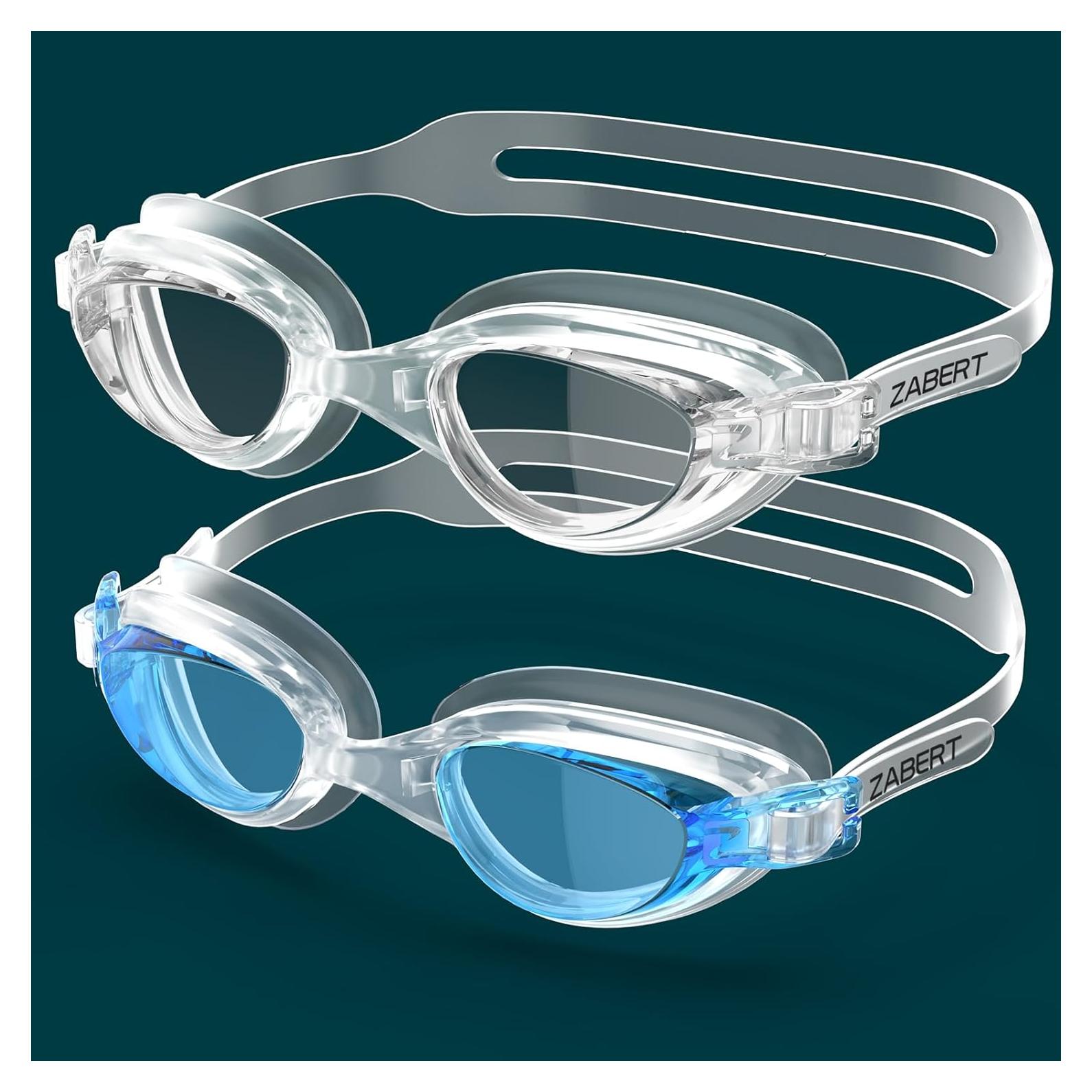 Paquete de 2 Gafas de Natación Unisex ZABERT con Protección UV