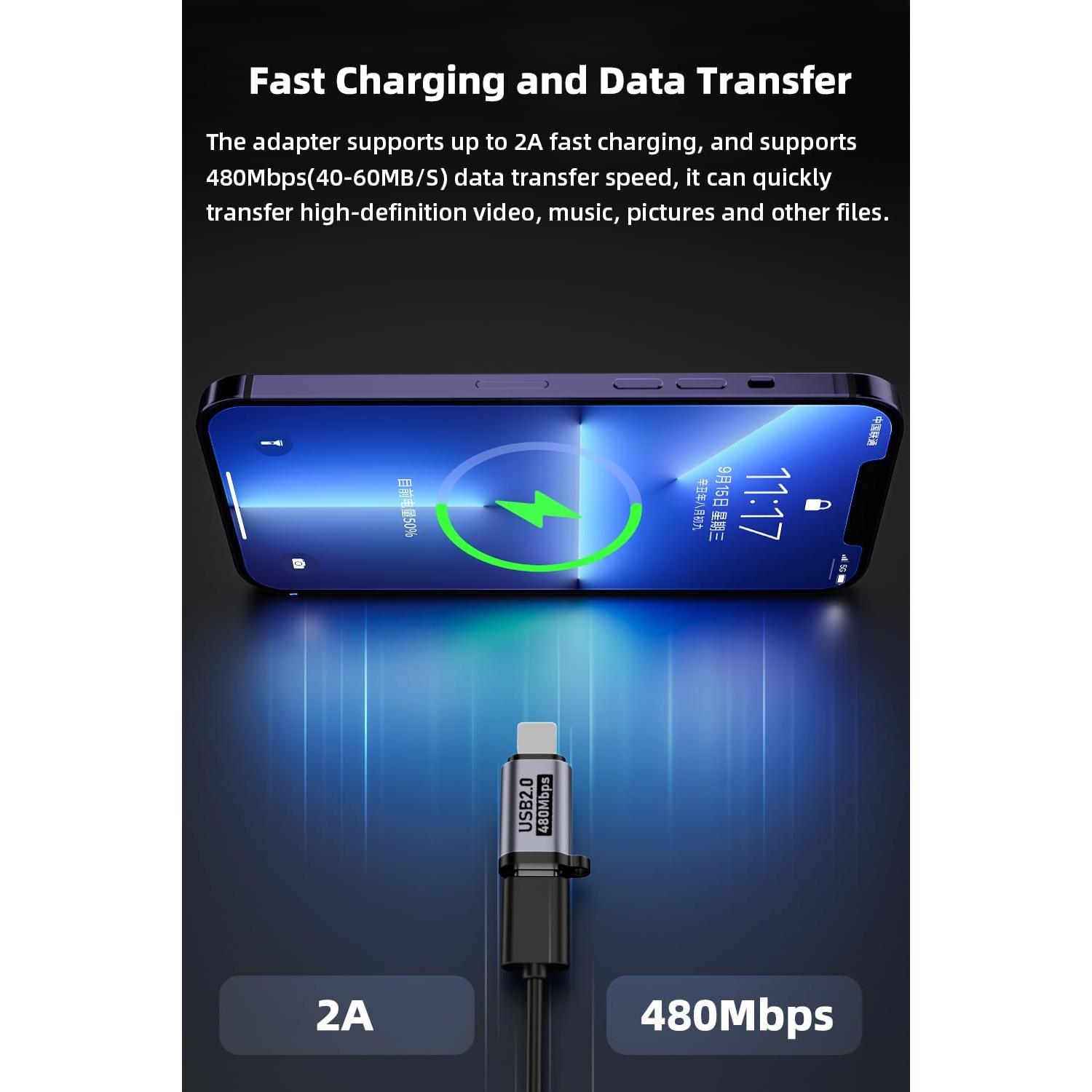 Adaptador USB C a Micro USB y Lighting - Jadebones - 8 Piezas