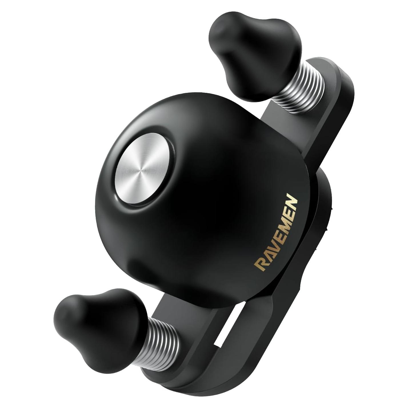 Timbre de Bicicleta RAVEMEN Q3 Doble Martillo 47mm Negro