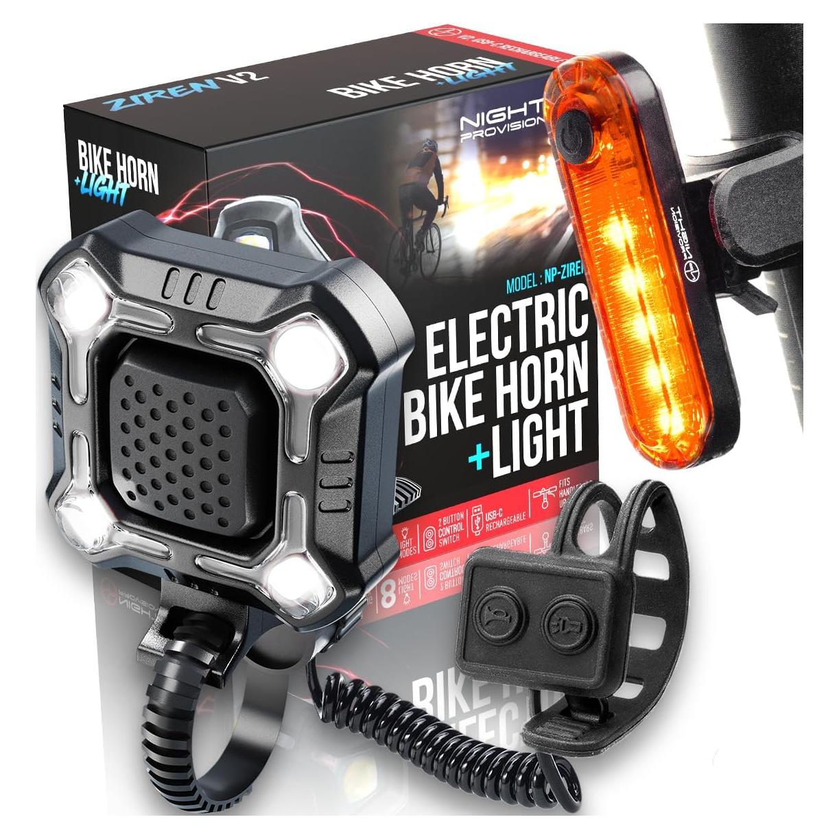 Bocina de Bicicleta ZIREN NP NIGHT PROVISION 120-140dB LED IPX4