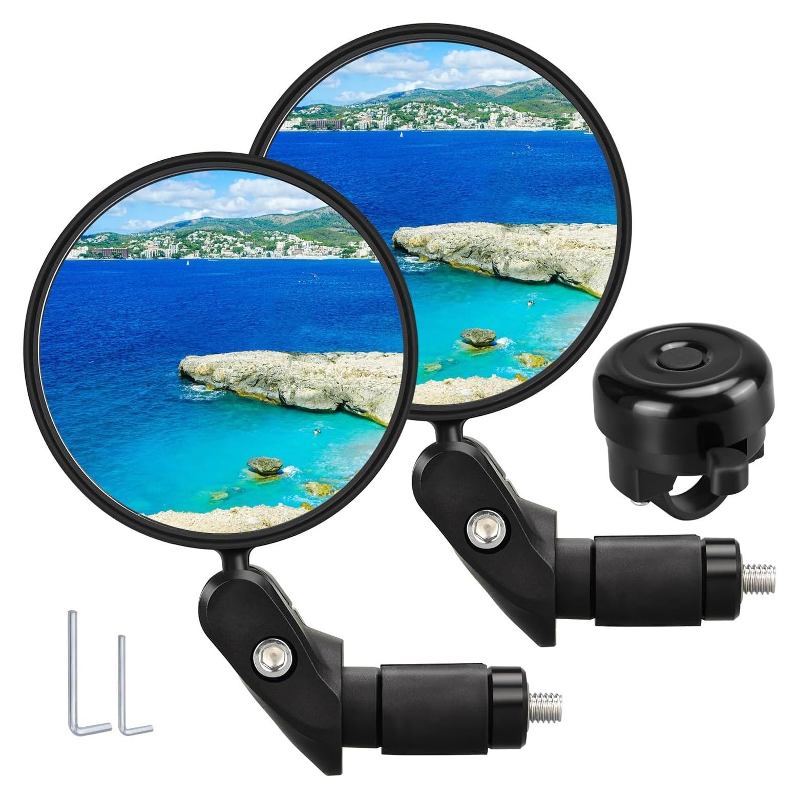 Espejos Retrovisores de Bicicleta RUBY.Q 2pcs + Timbre