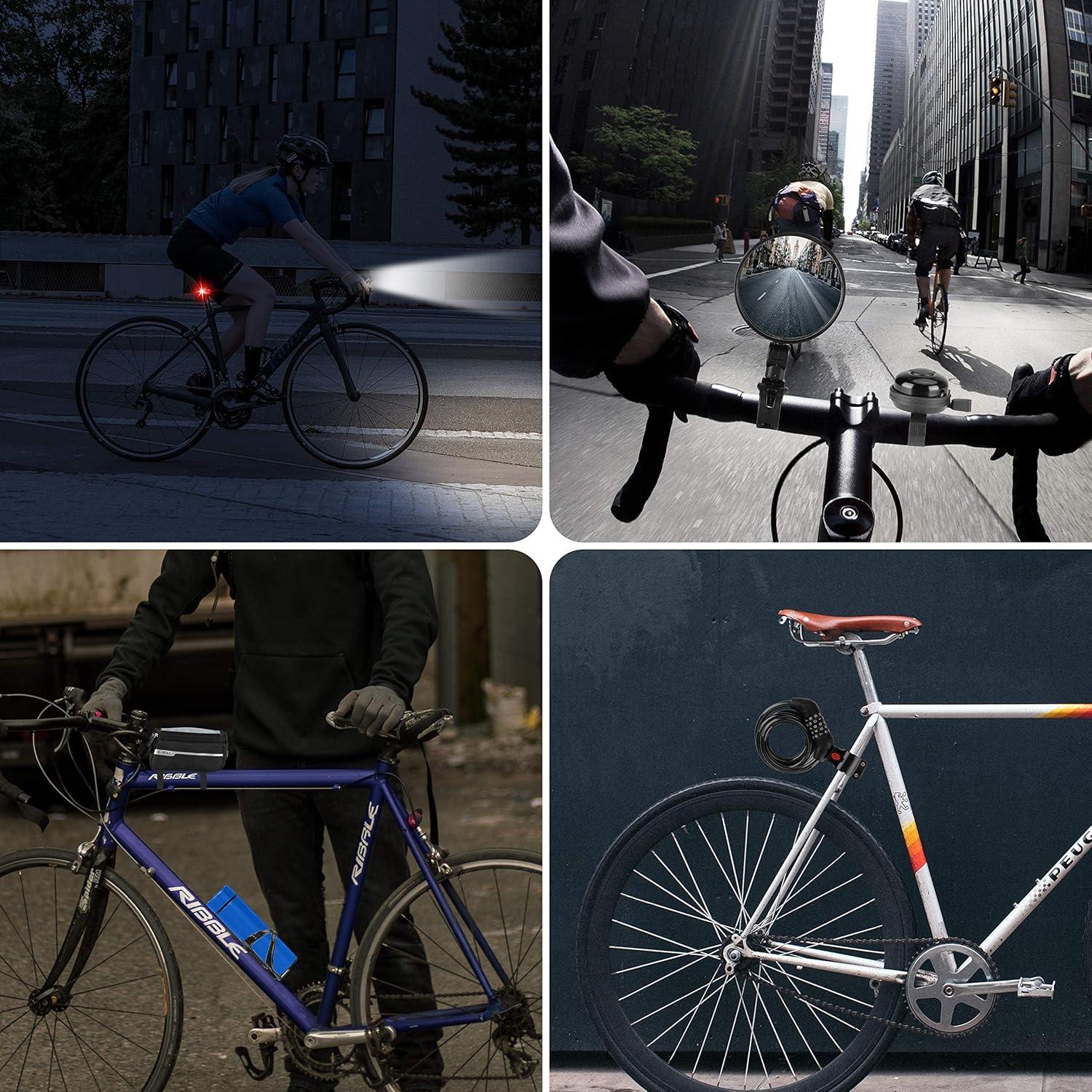 Juego de Accesorios para Bicicleta SODPE - 8 Piezas, Luces USB