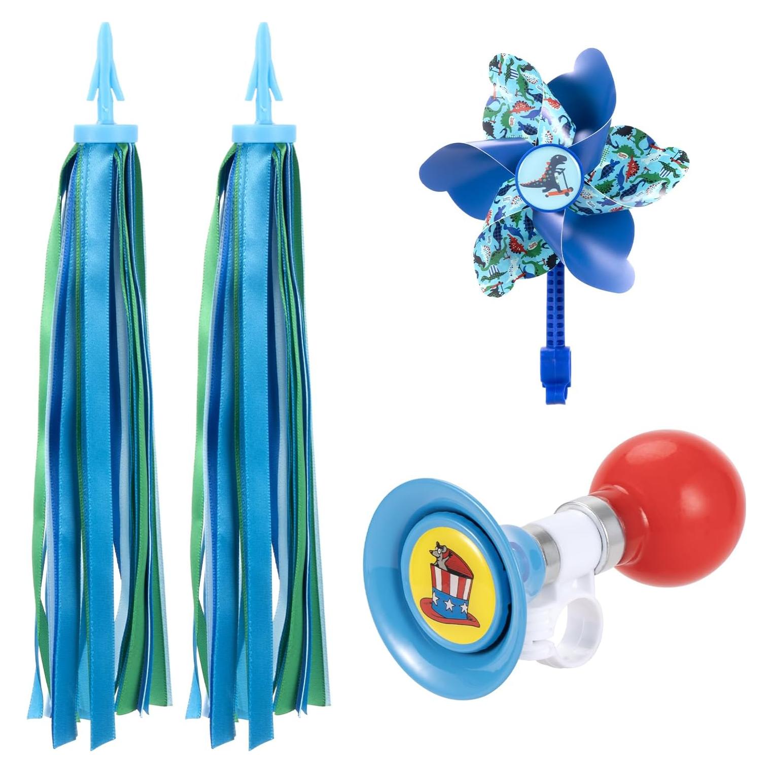 Juego de bocinas para bicicletas Little World con timbre y streamers