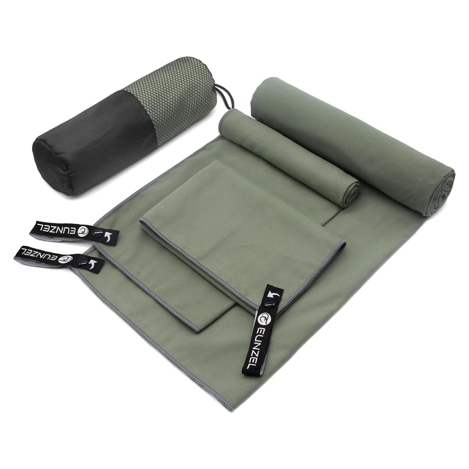 Toalla de Camping Microfibra Eunzel 3 Tamaños Secado Rápido