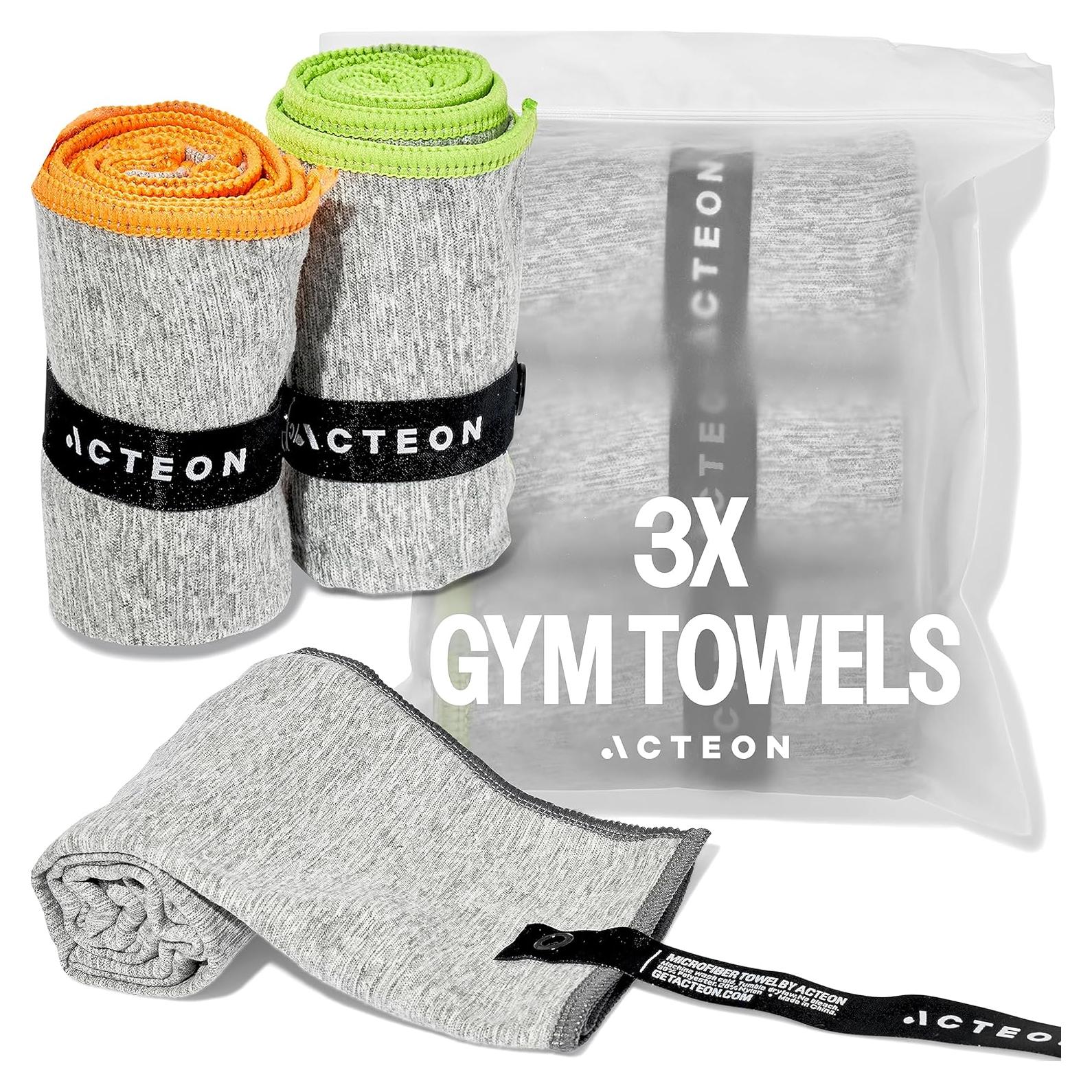 Toalla de Gimnasio Acteon Microfibra 3 Piezas Secado Rápido