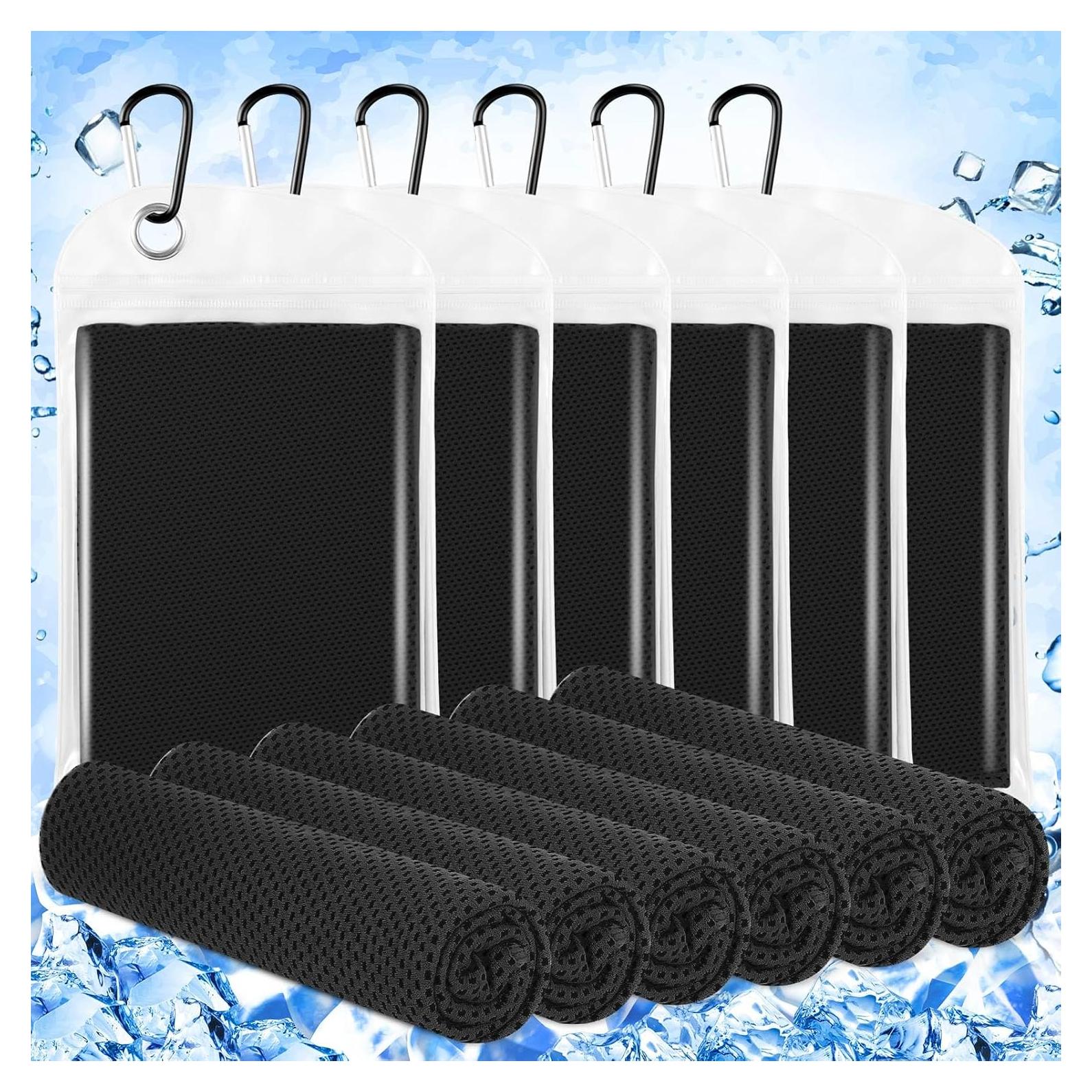 Toallas Enfriadoras Hosuly 6 Piezas 101.6x30.5 cm Negro