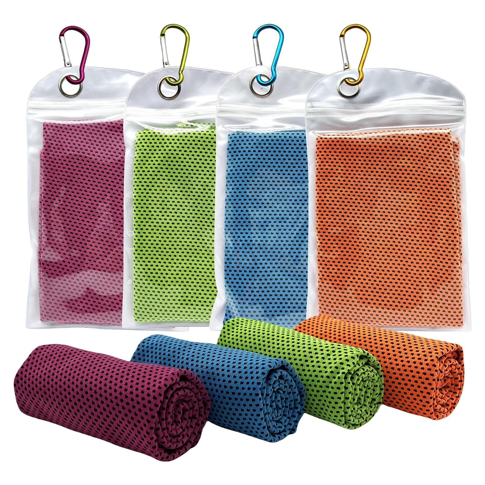 Paquete de 4 Toallas Refrigerantes Microfibra Bogiruice 102x30cm