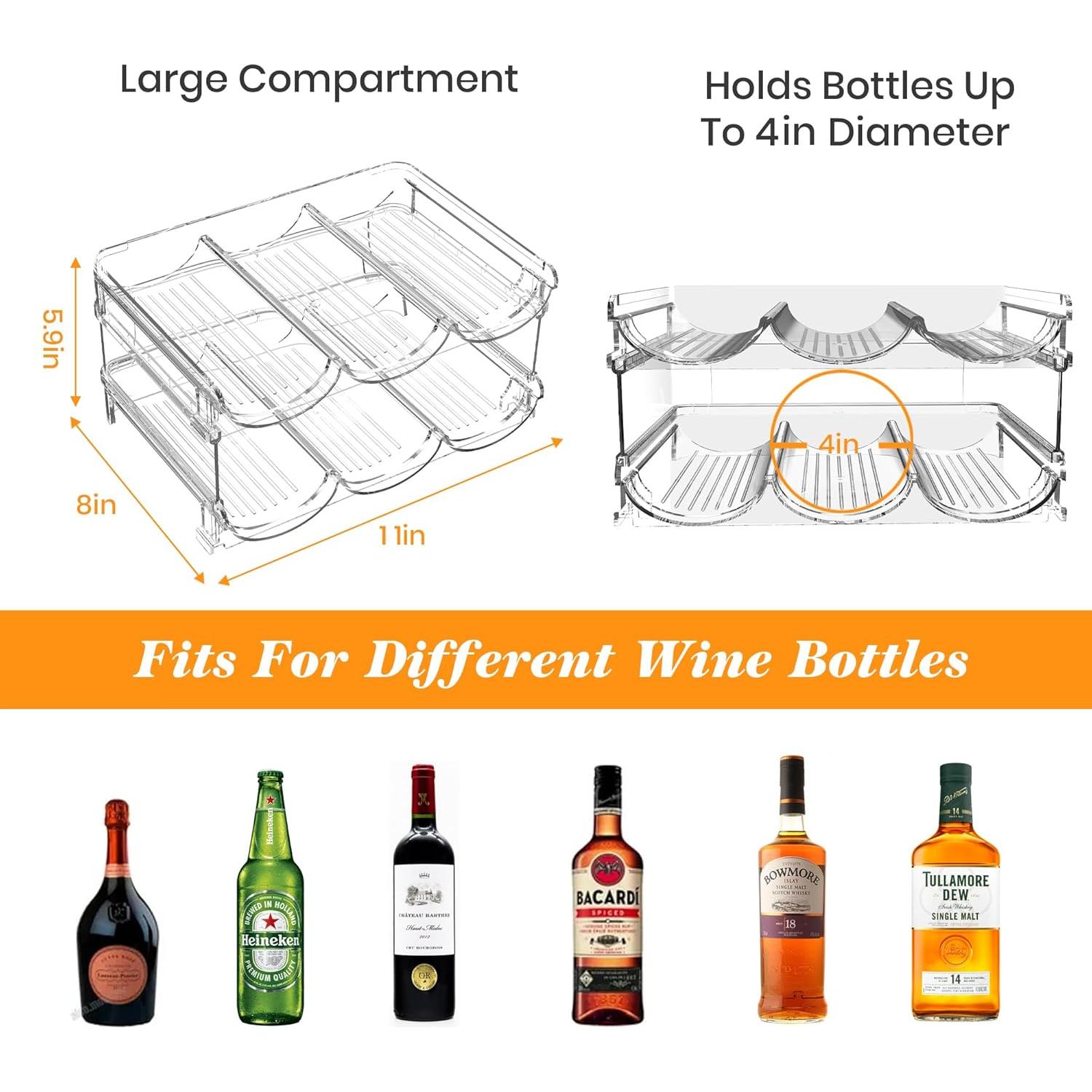 Estante Apilable para Vino Noyhnuoch - 6 Botellas, Transparente