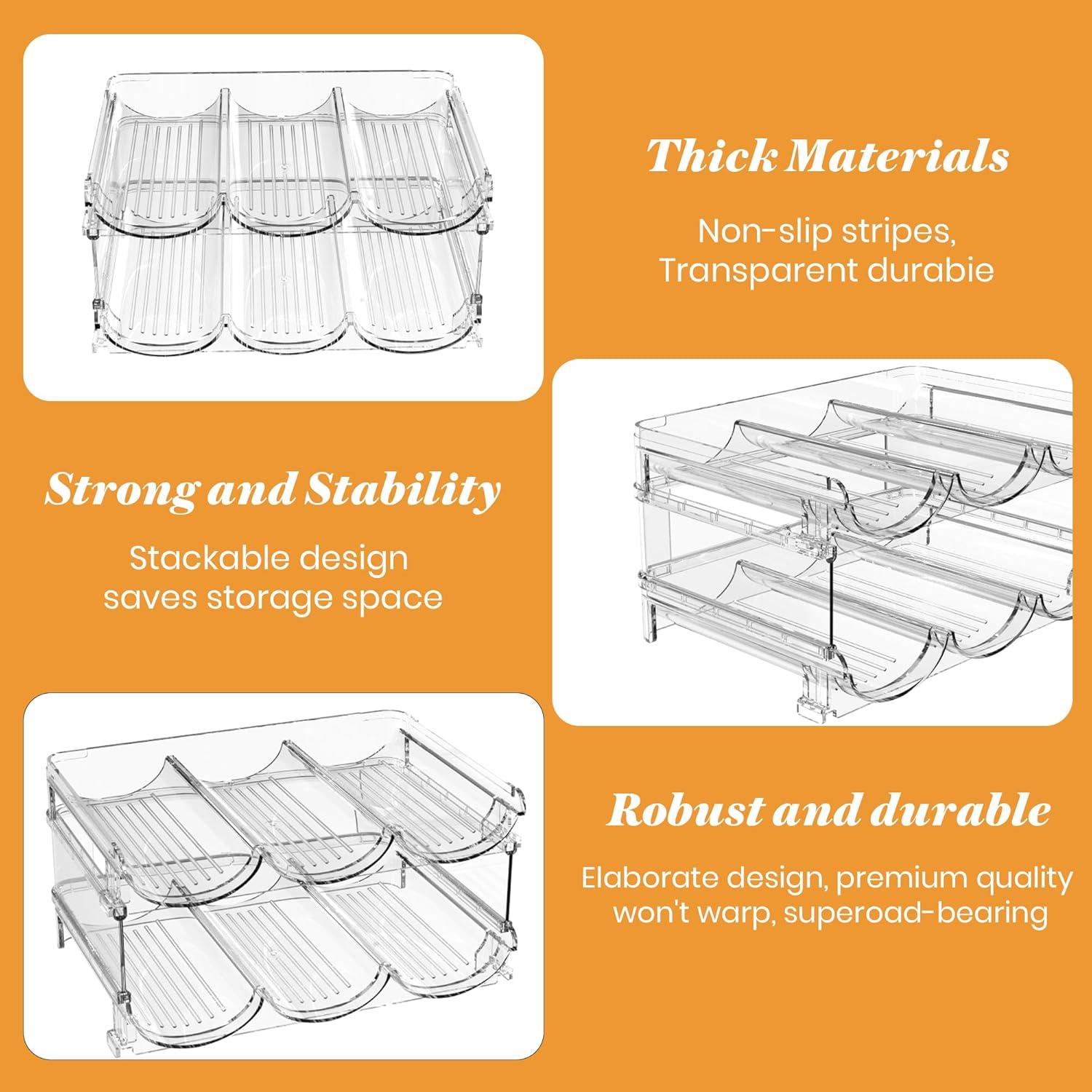 Estante Apilable para Vino Noyhnuoch - 6 Botellas, Transparente