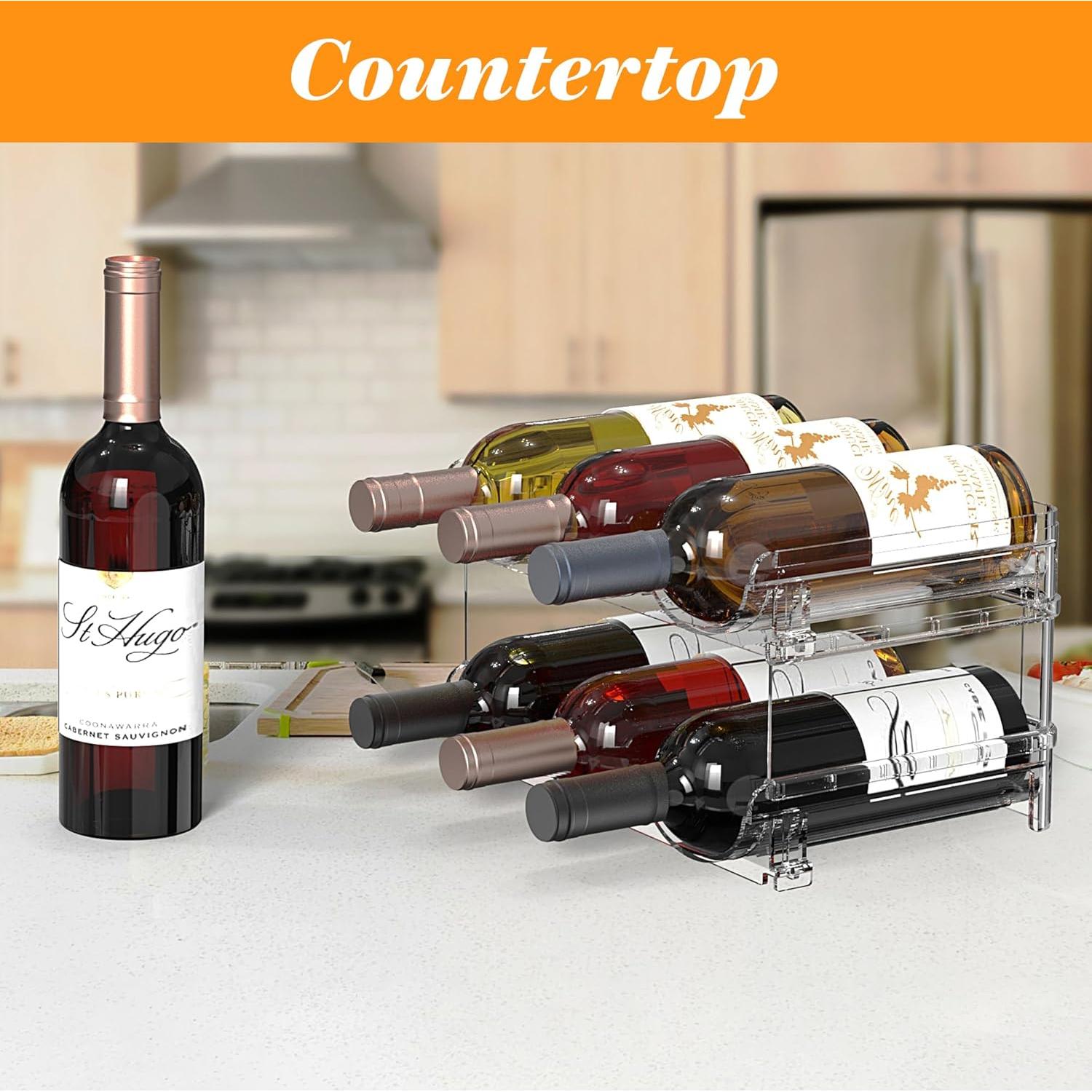 Estante Apilable para Vino Noyhnuoch - 6 Botellas, Transparente