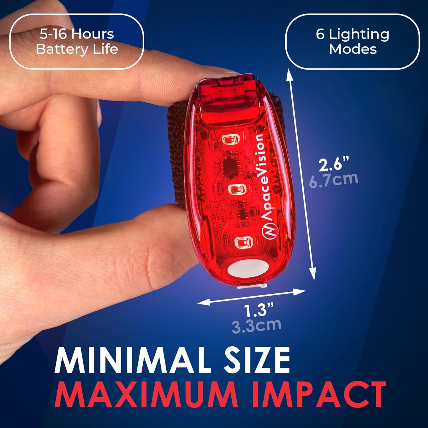 Luces de Seguridad LED Apace EverLightFX Rojo Recargables USB - Paquete de 2