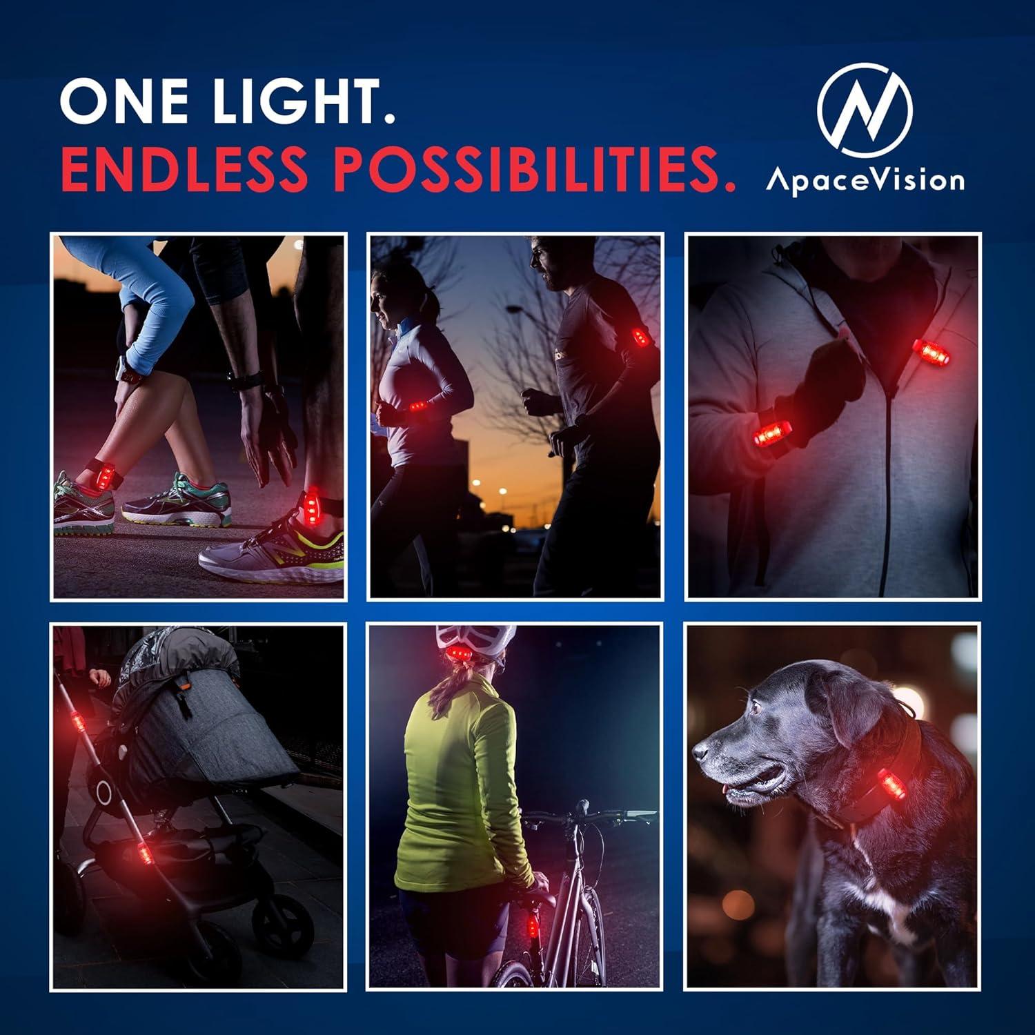 Luces de Seguridad LED Apace EverLightFX Rojo Recargables USB - Paquete de 2