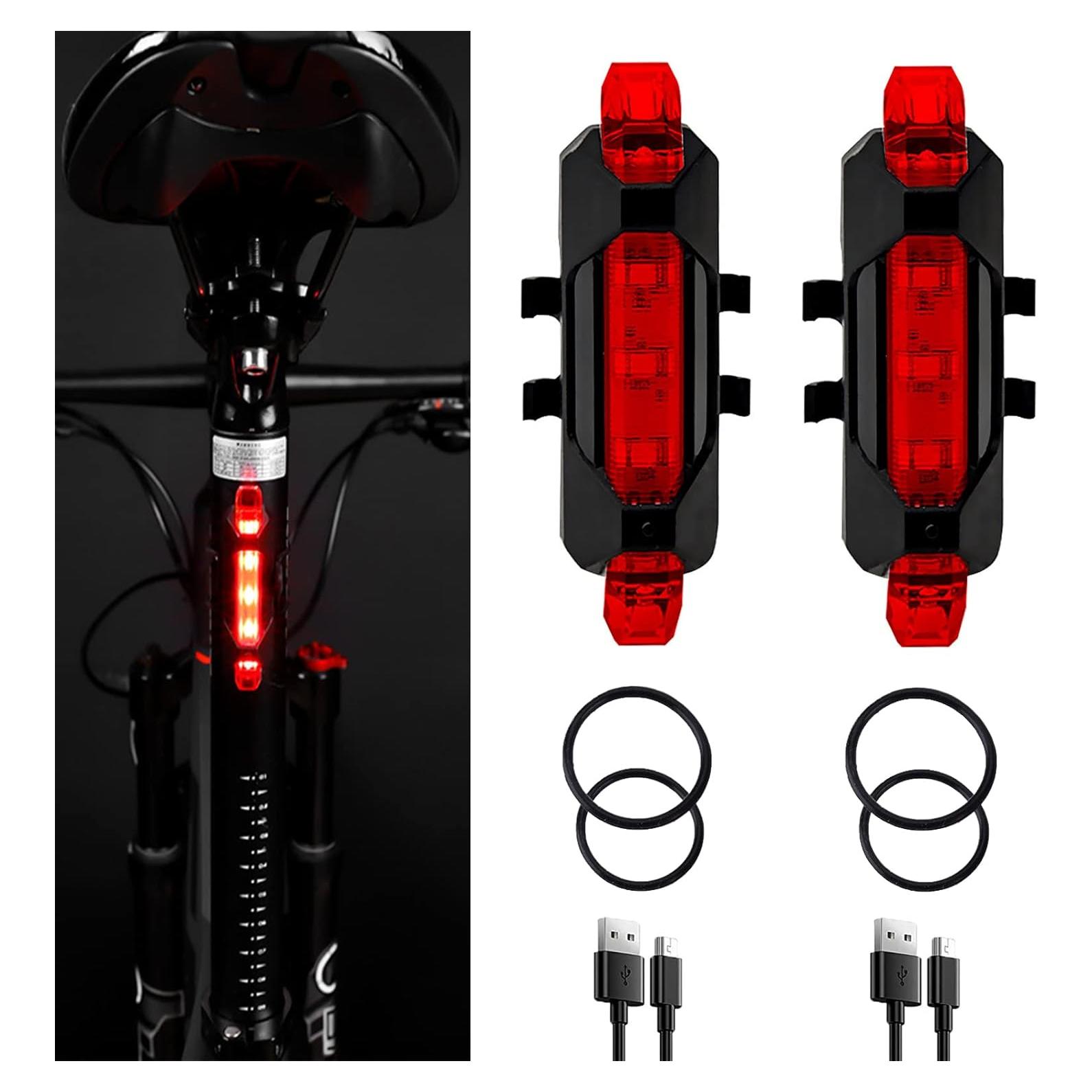 Paquete de 2 luces traseras LED recargables YUERWOVER 918