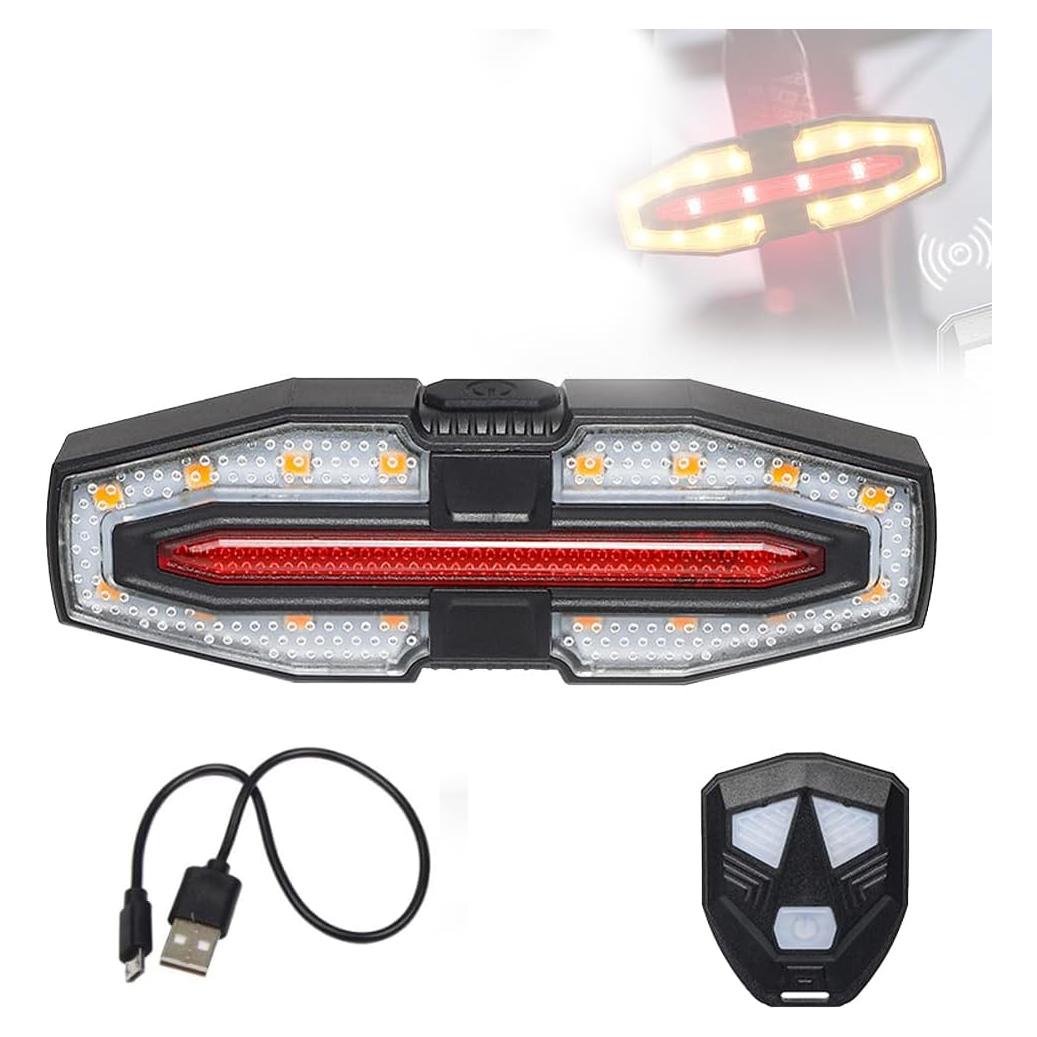 Luz Trasera LED WSKEJI Recargable USB Impermeable con Control Remoto