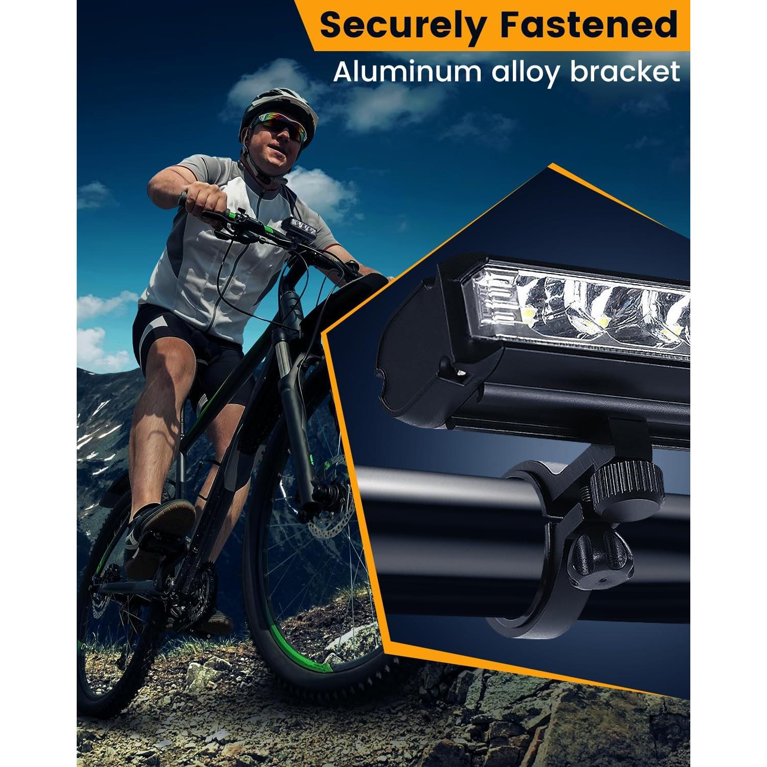 Luz de Bicicleta WSCXSC Recargable 1200 Lúmenes Impermeable