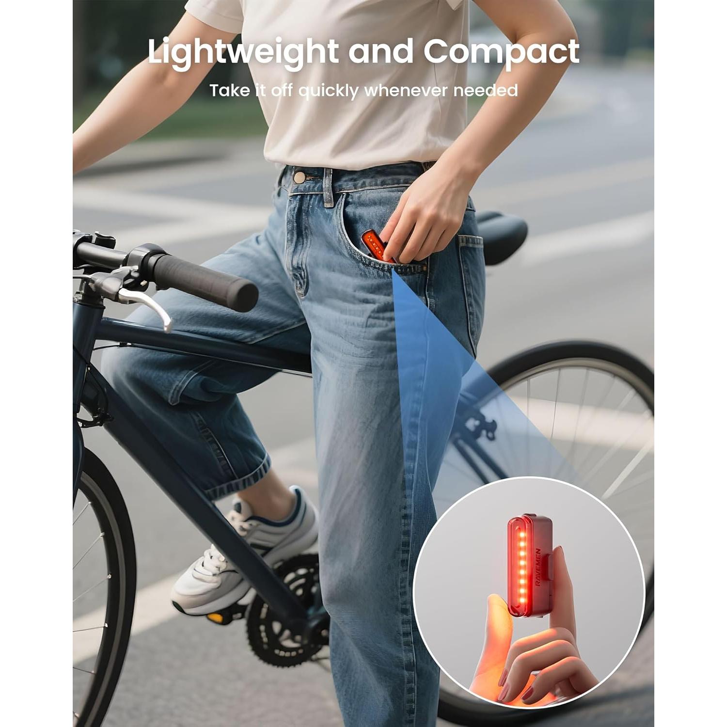 Luz Trasera para Bicicleta RAVEMEN TR30 Recargable USB-C