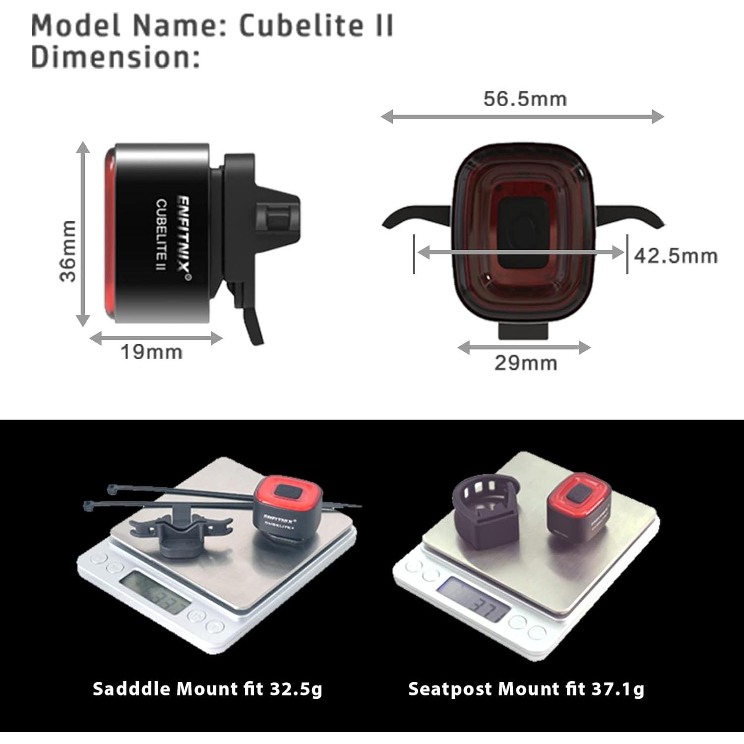 Luz Inteligente Trasera ENFITNIX CUBELITE II Recargable USB