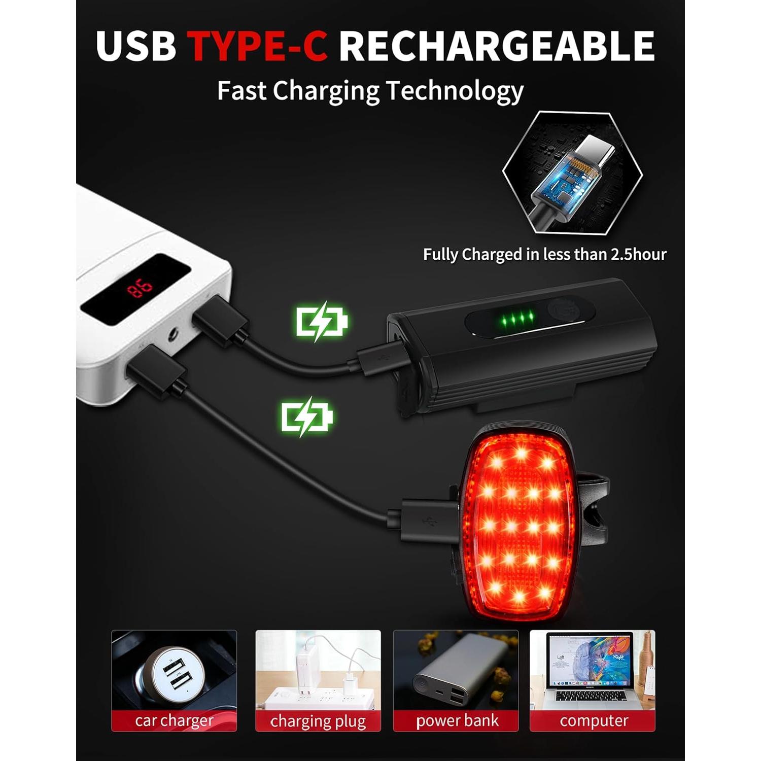 Faro de Bicicleta DARKBEAM DB05 Recargable USB-C 4000LM