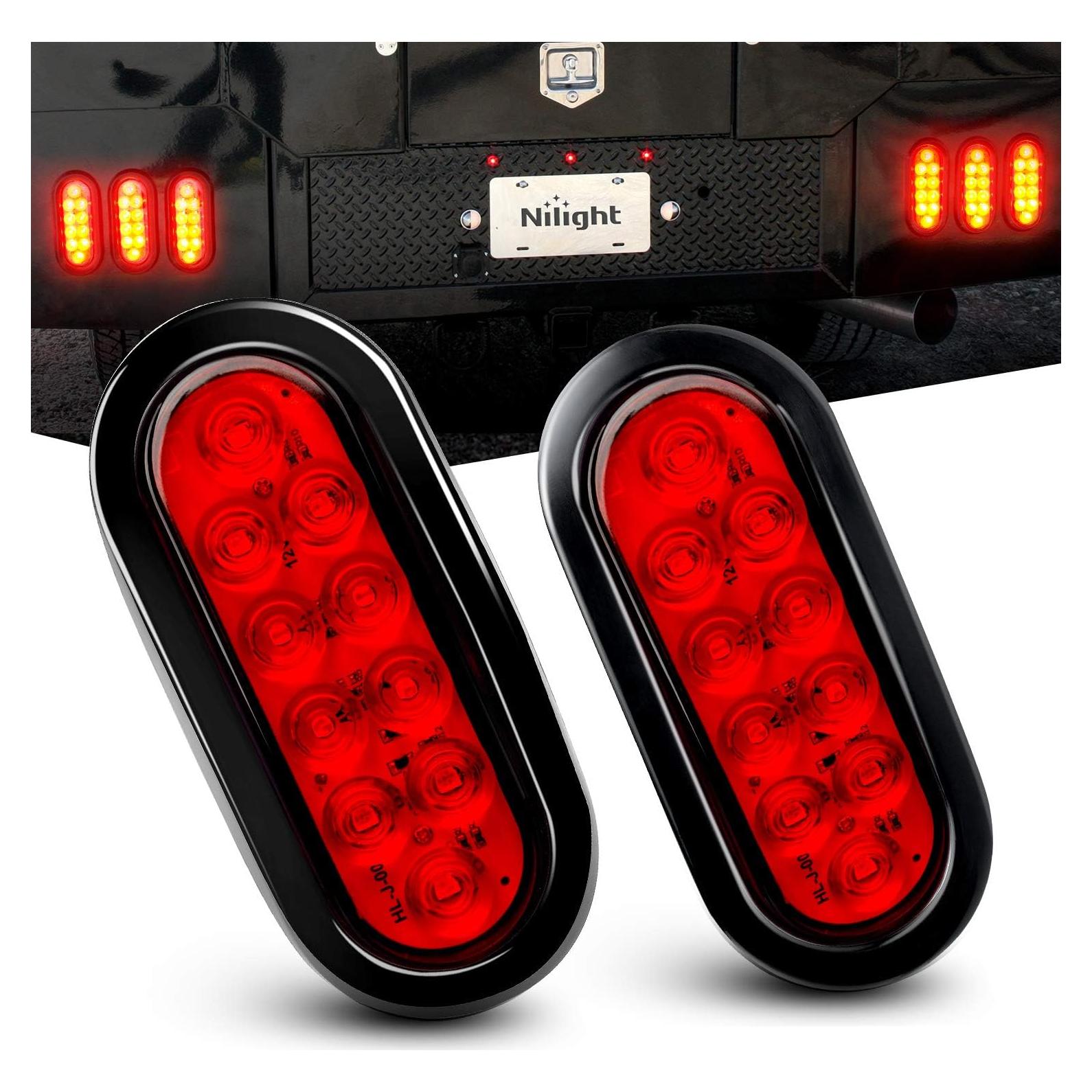 Luces Traseras Nilight TL-01 6" LED Rojo Impermeables 2Pcs