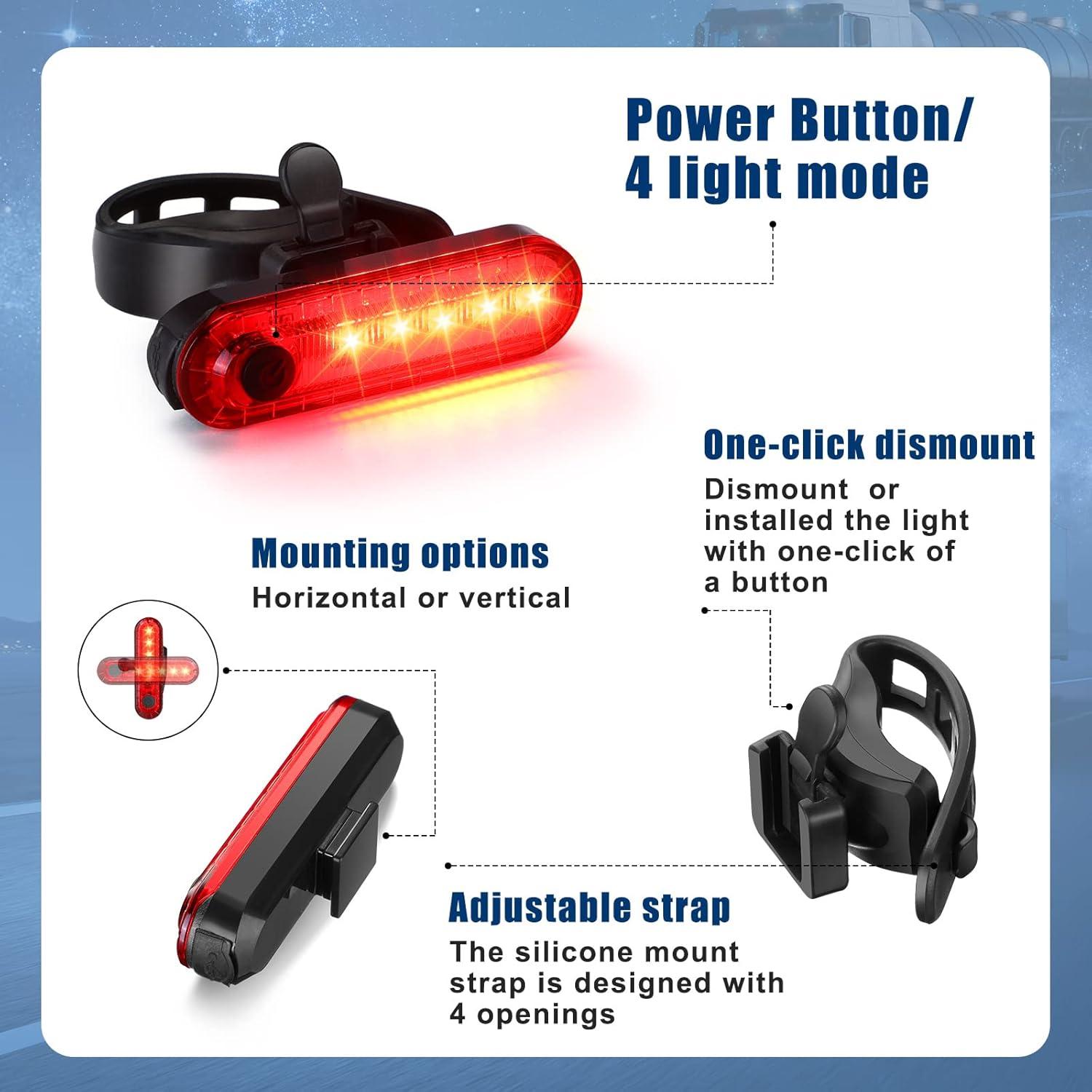 Paquete de 20 luces traseras LED recargables Jerify USB