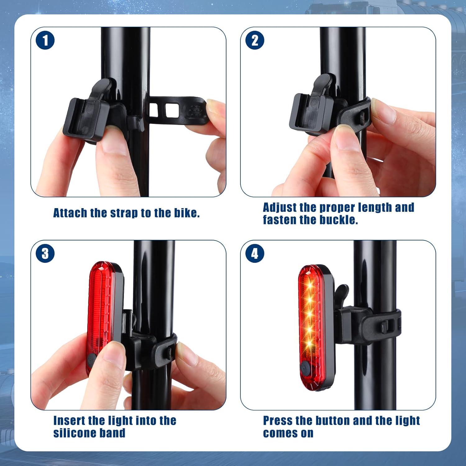 Paquete de 20 luces traseras LED recargables Jerify USB