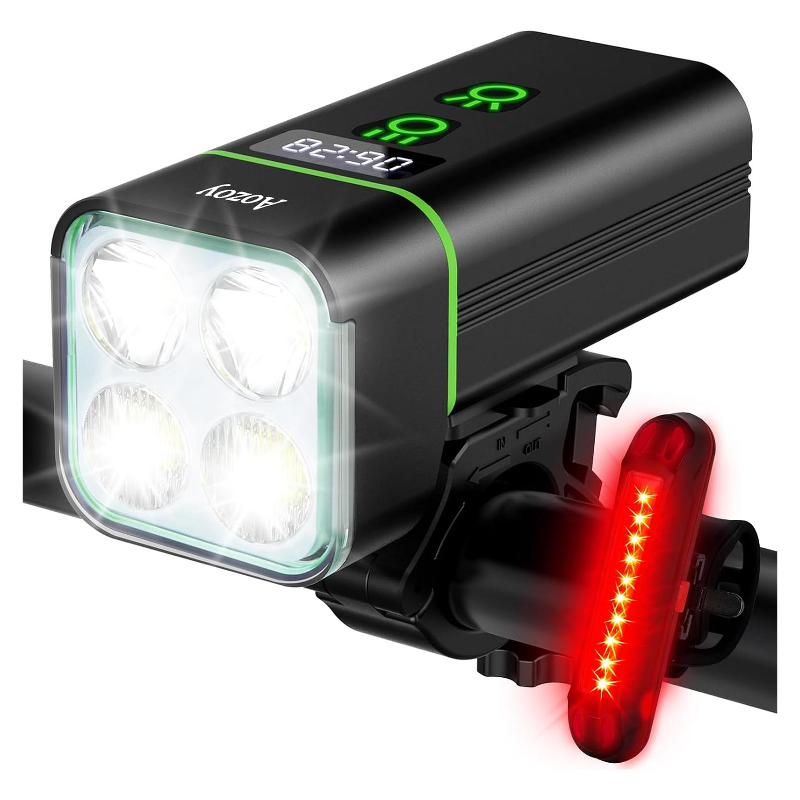 Juego de luces para bicicleta AOZOY QB401 9500 lúmenes USB