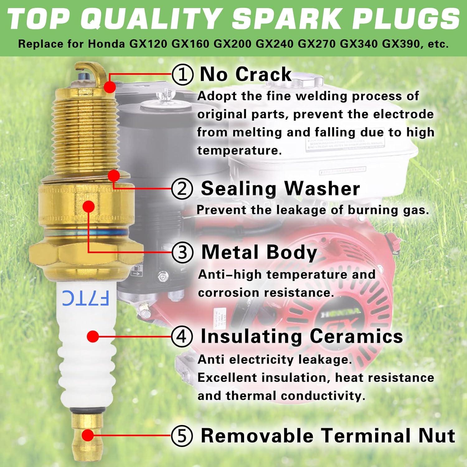 4 Bujías F7TC GREPSPUD para Motores 4 Tiempos + Llave