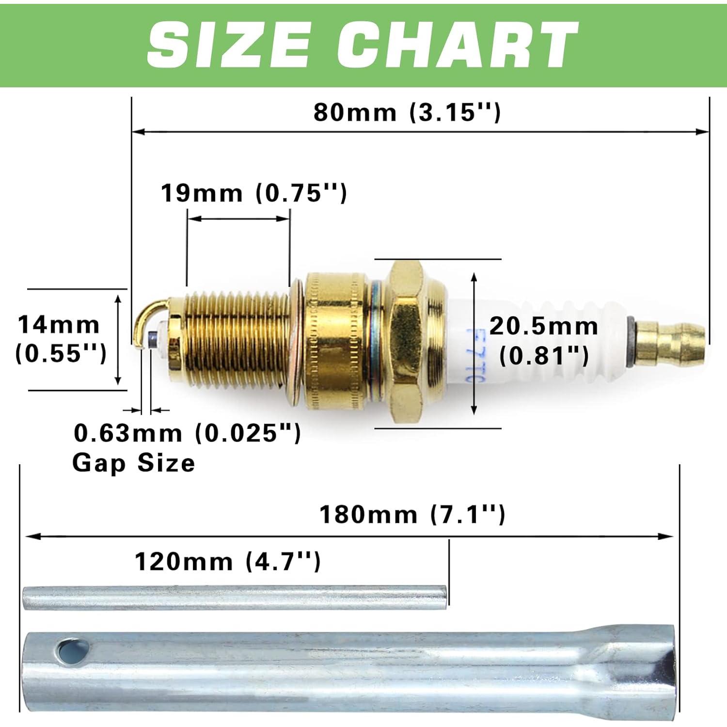 4 Bujías F7TC GREPSPUD para Motores 4 Tiempos + Llave