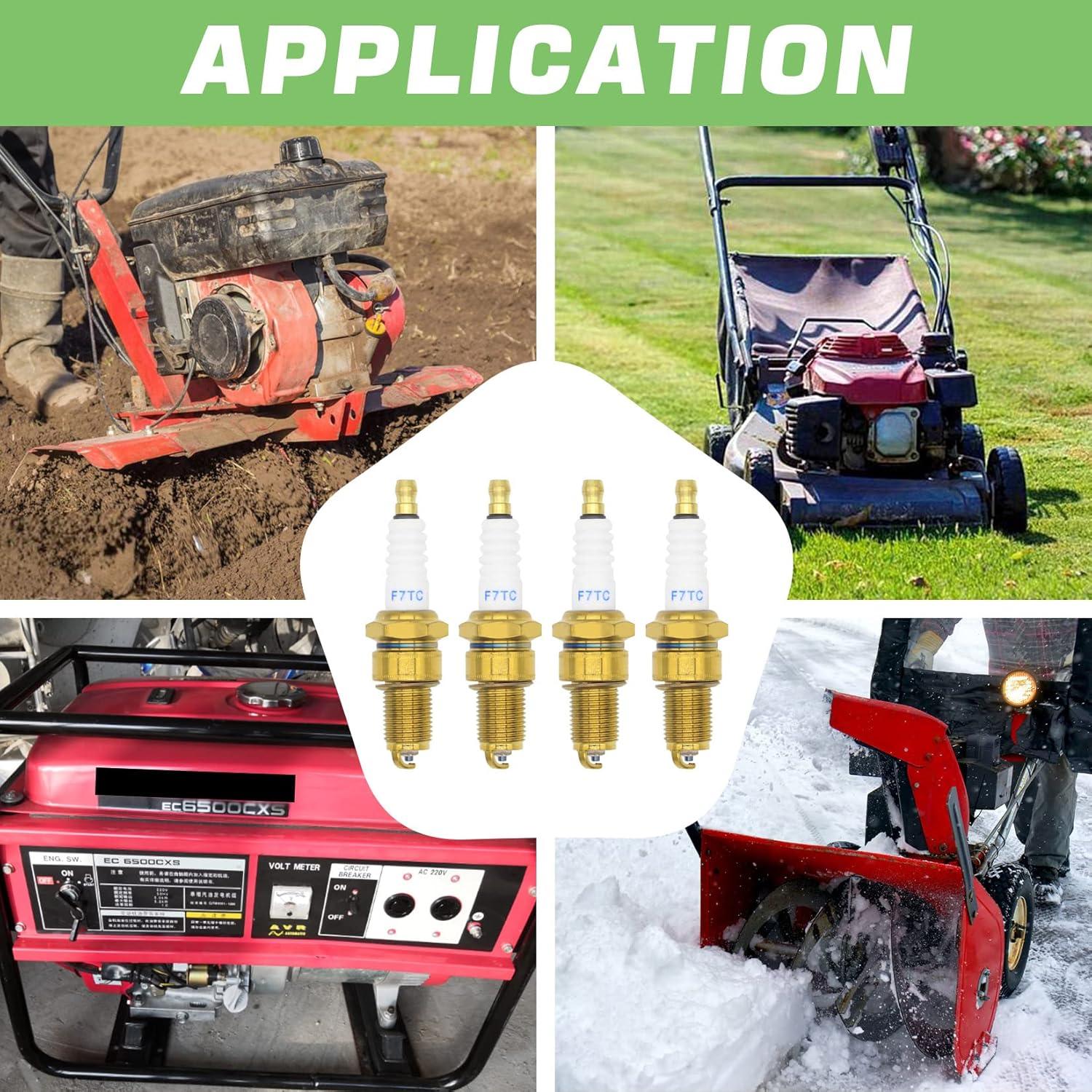 4 Bujías F7TC GREPSPUD para Motores 4 Tiempos + Llave