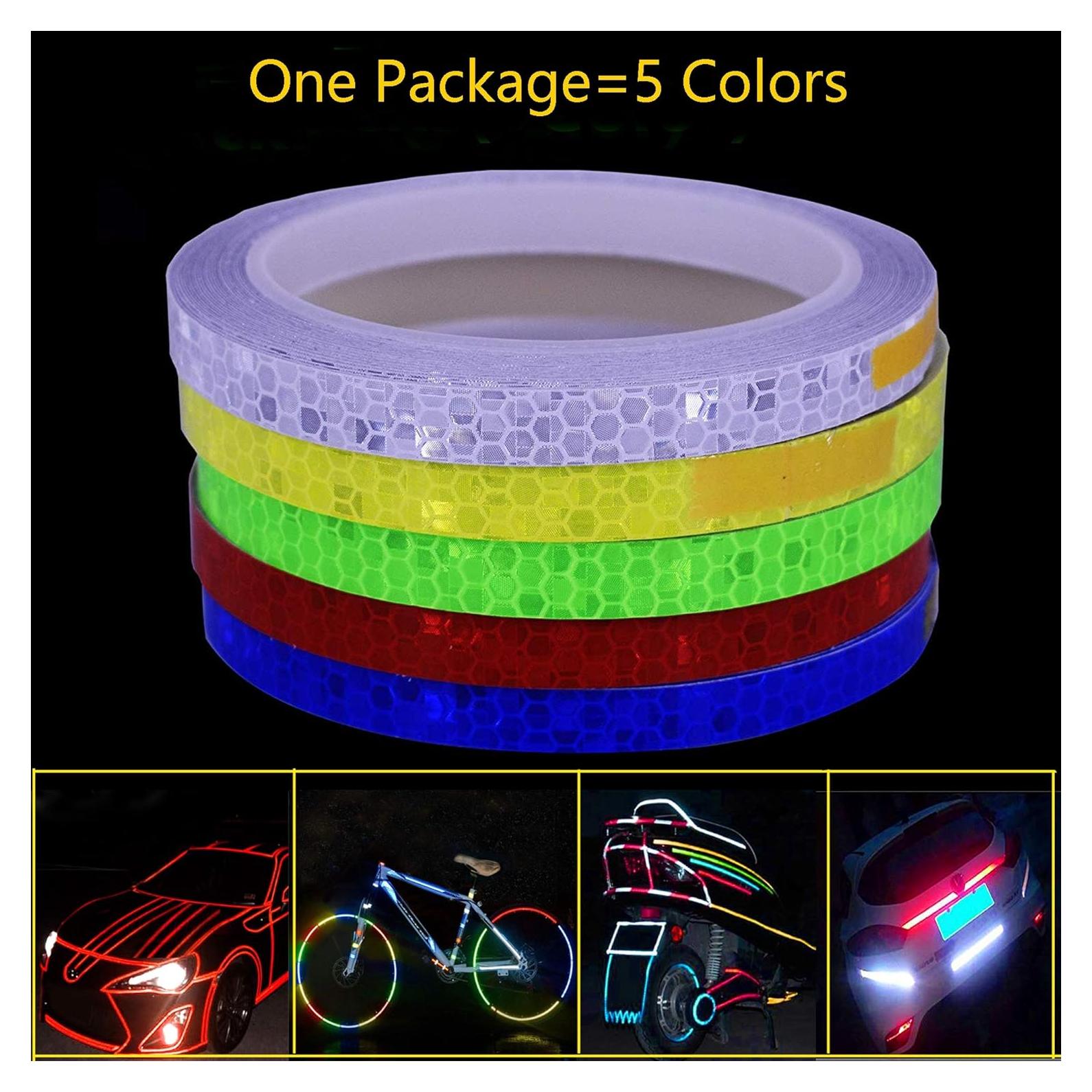 Cinta Reflectante de Seguridad LiXiongBao - Paquete de 5 Colores