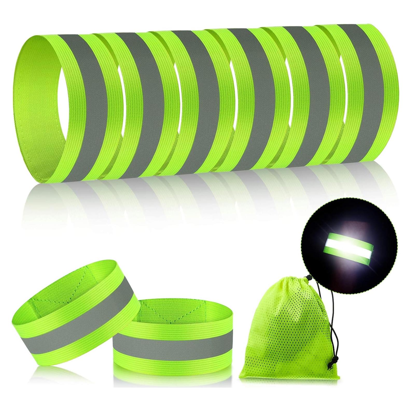 8 Bandas Reflectantes Sumind para Correr y Ciclismo Verde