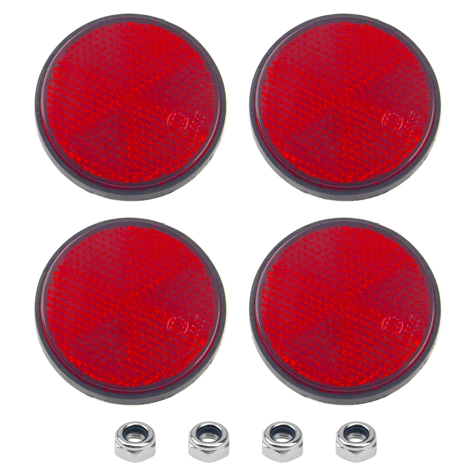 4 Piezas Reflectores Redondos Rrina para Motocicleta y Bicicleta