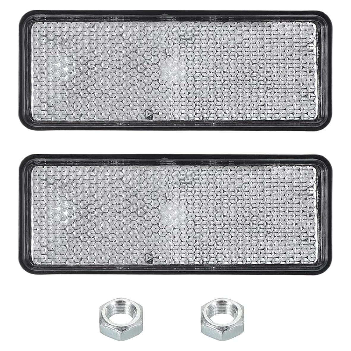 Reflectores Traseros PATIKIL 2 Pcs Plástico Blanco 8.8x3.4cm