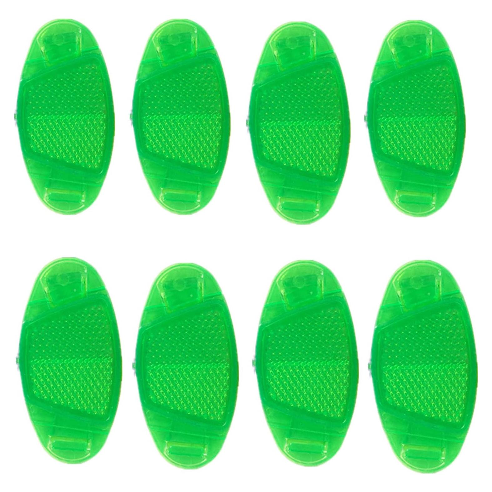 8 Reflectores Ovalados para Ruedas de Bicicleta UoYu Verde