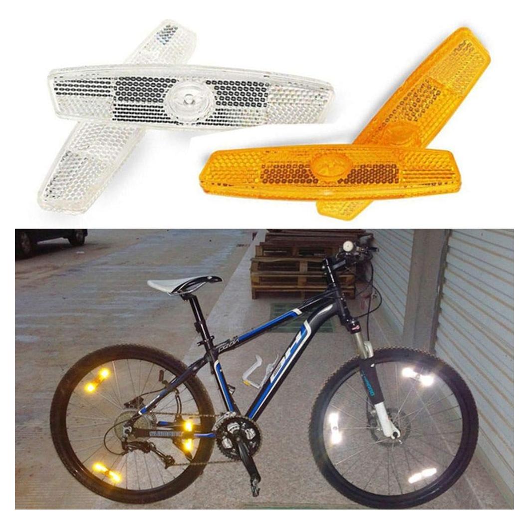 Reflectores de Rueda de Bicicleta EORTA 4 Piezas Amarillo y Blanco