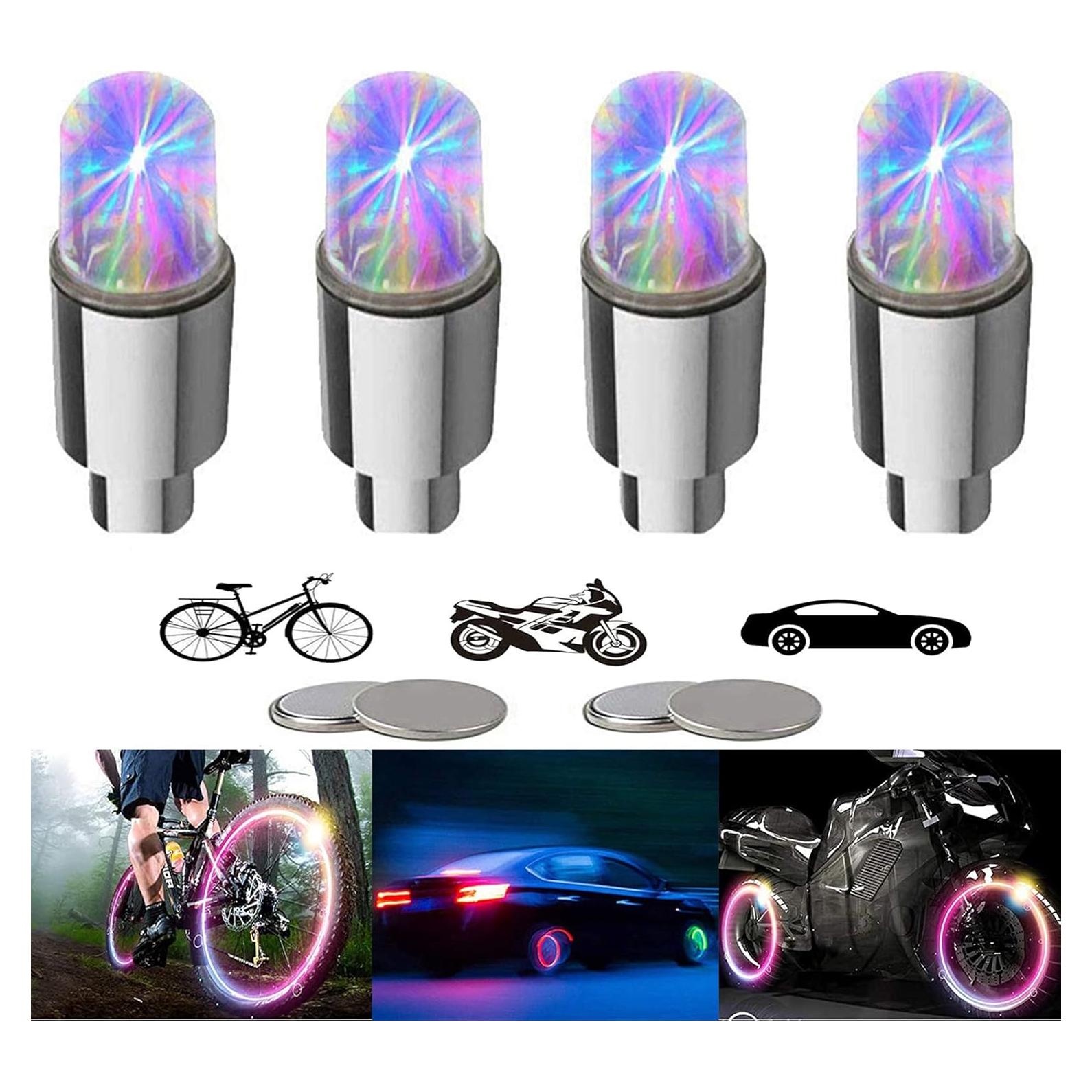 4 Luces LED para Ruedas de Bicicleta YUERWOVER E-CF-4 Coloridas