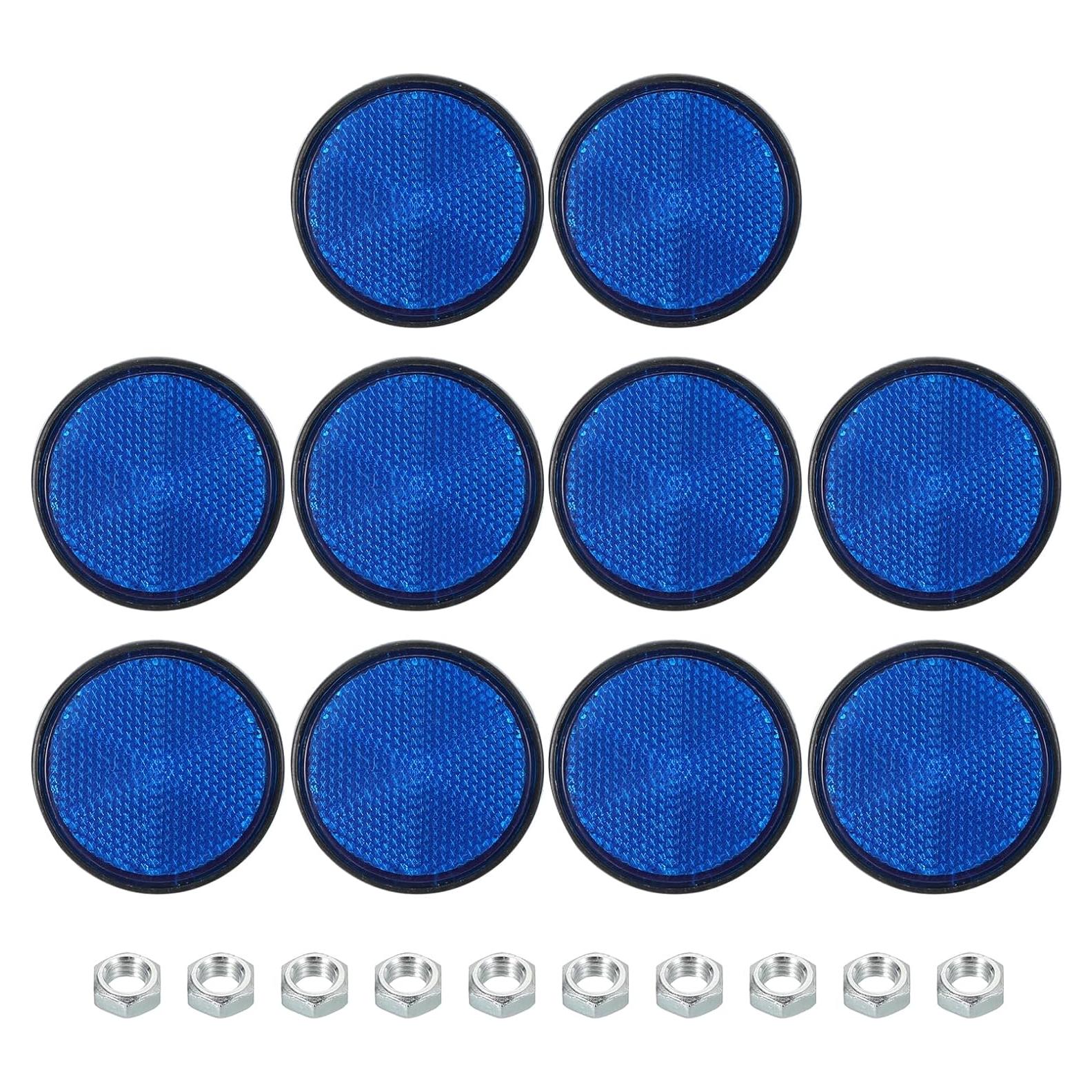 Reflectores Traseros PATIKIL 10 Pcs Azul para Motocicleta