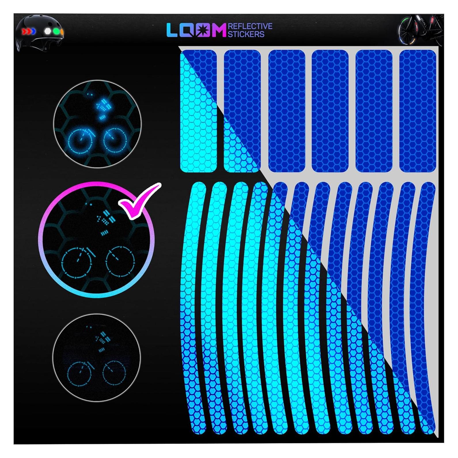 Calcomanías Reflectantes LOOM para Bicicletas 18pc Azul